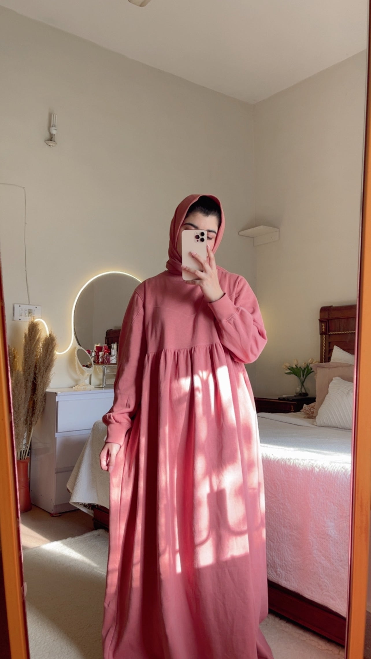 Güzel Fleece Frock Dress - Candy Pink