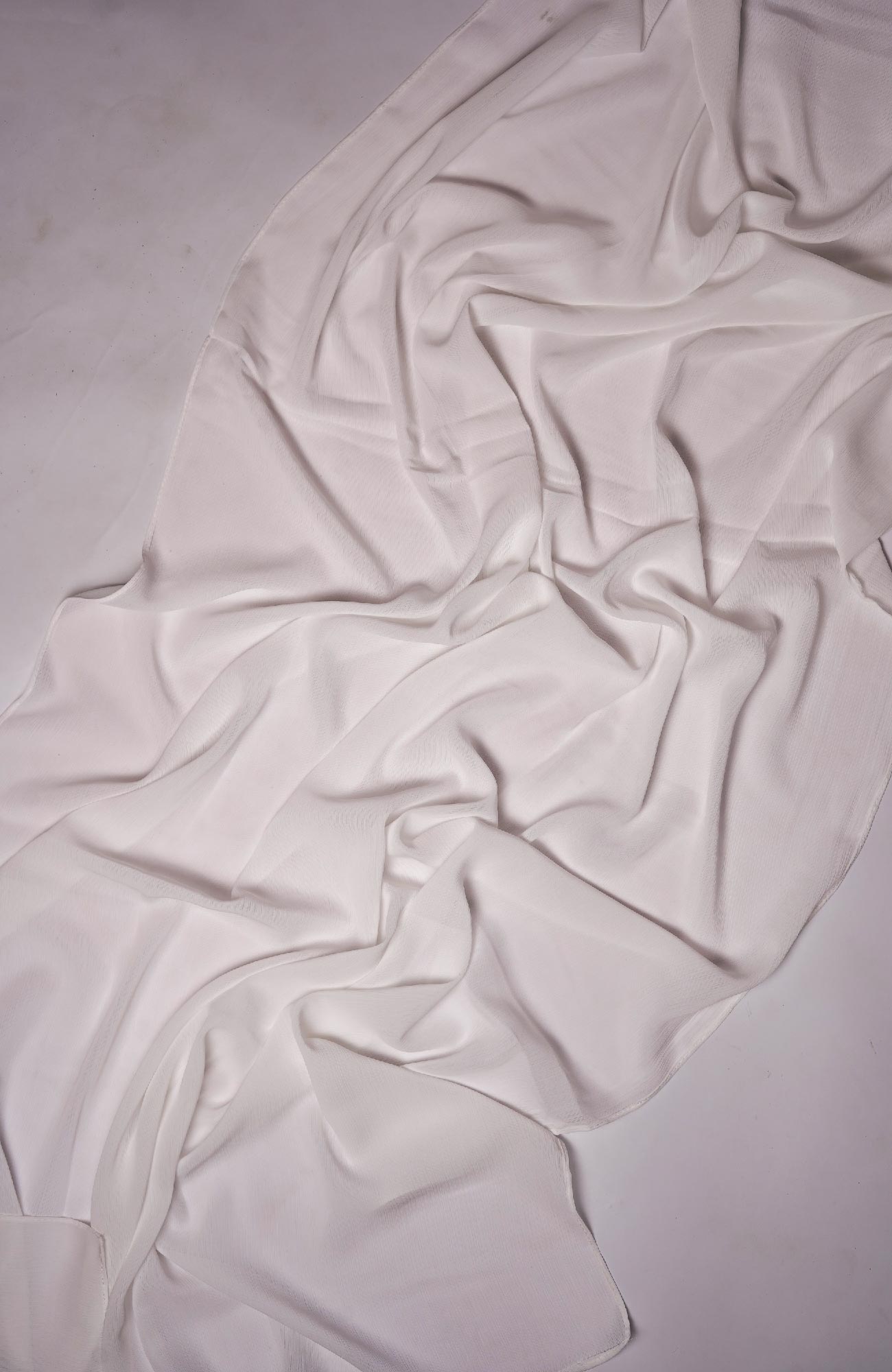 Crinkle matte chiffon-Pearl White