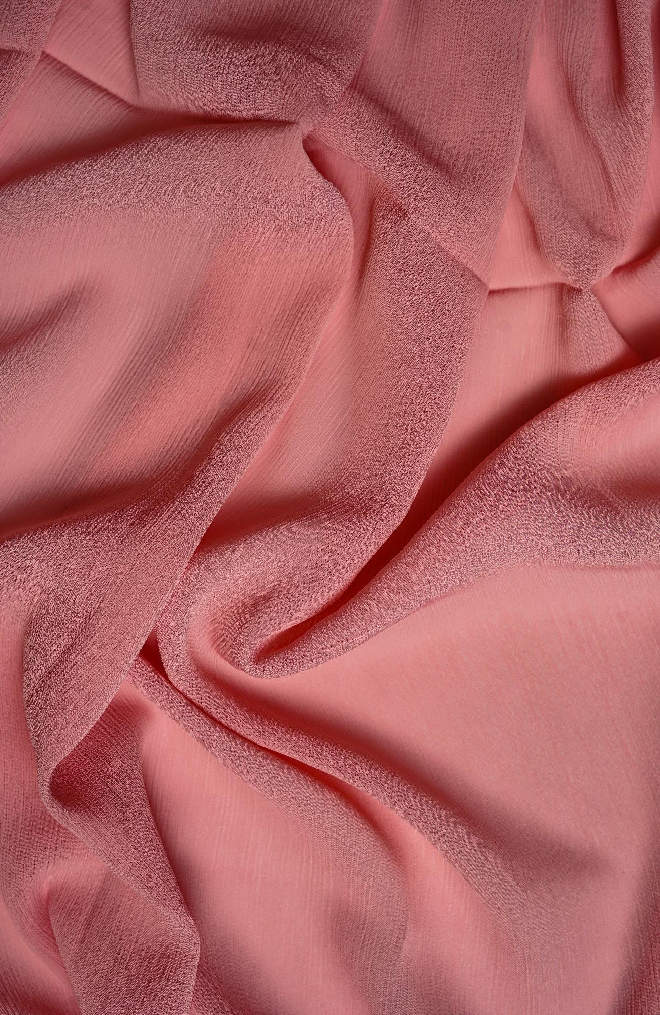 Crinkle matte Chiffon-Coral Blush