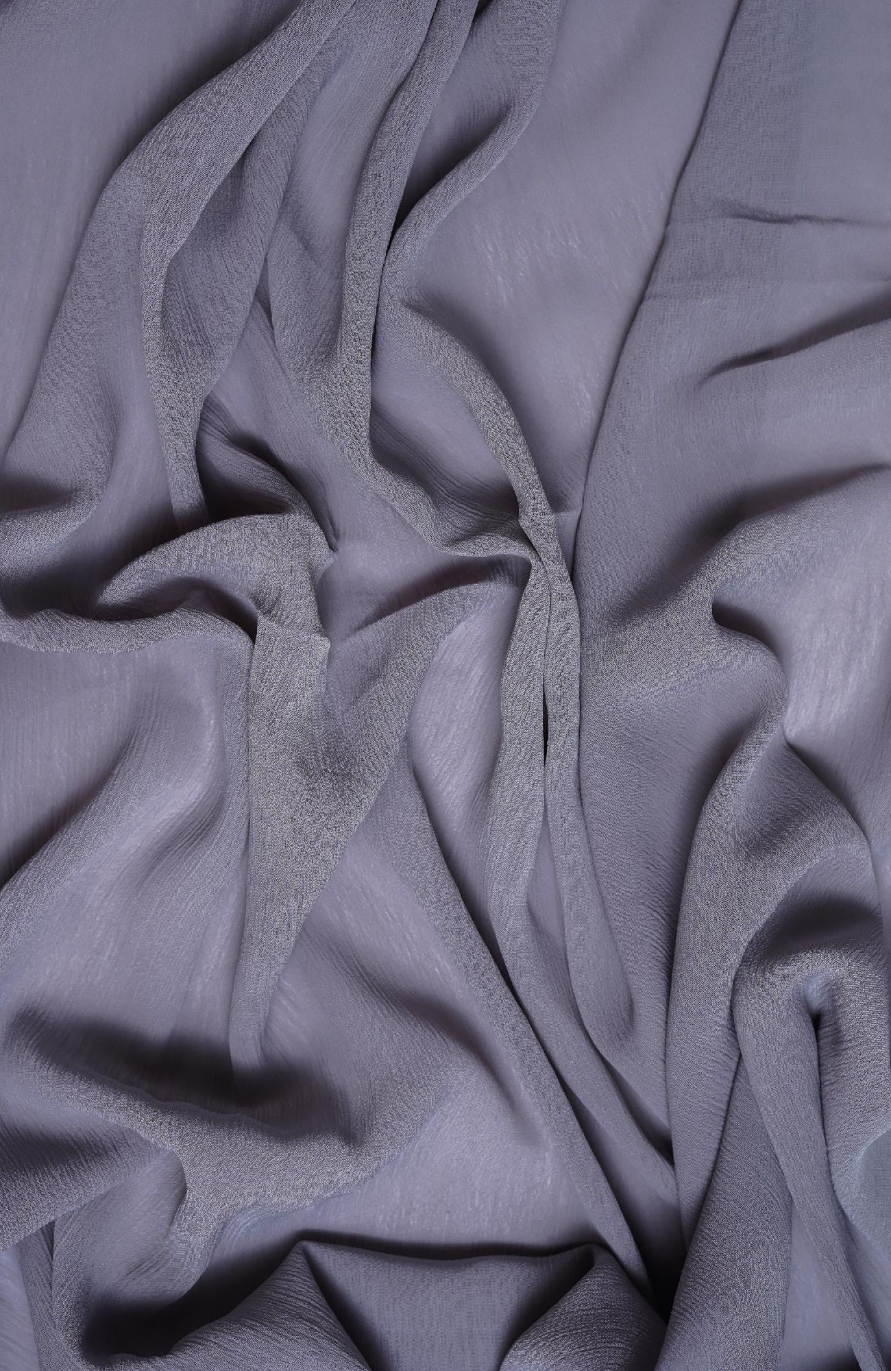Crinkle matte Chiffon-Faded Denim