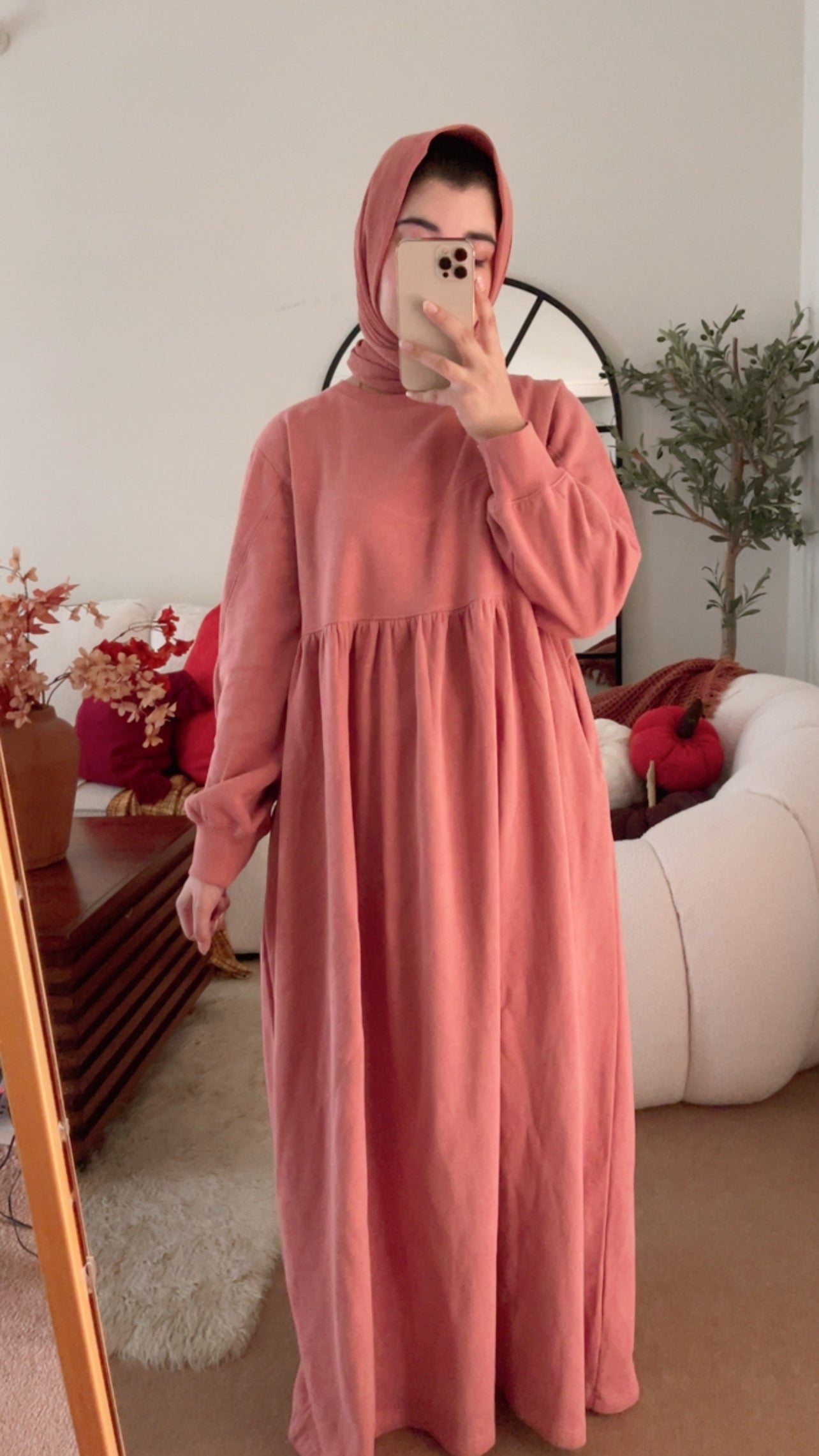 Güzel Fleece Frock Dress - Candy Pink