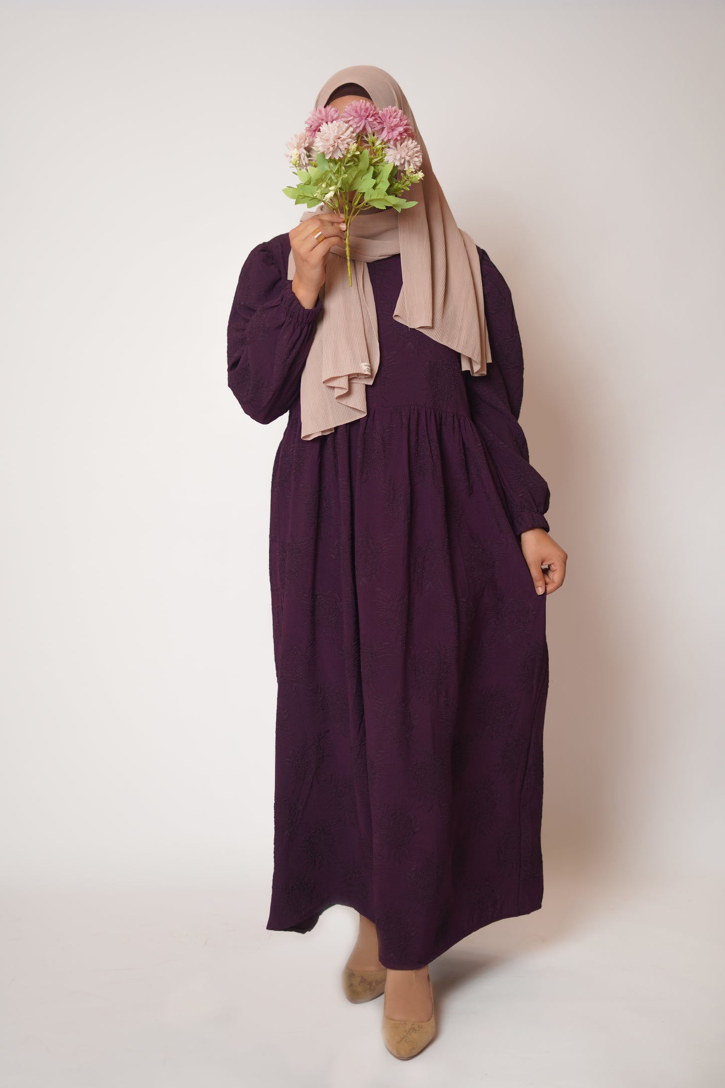 Lily Textured Maxi Dress-Plum