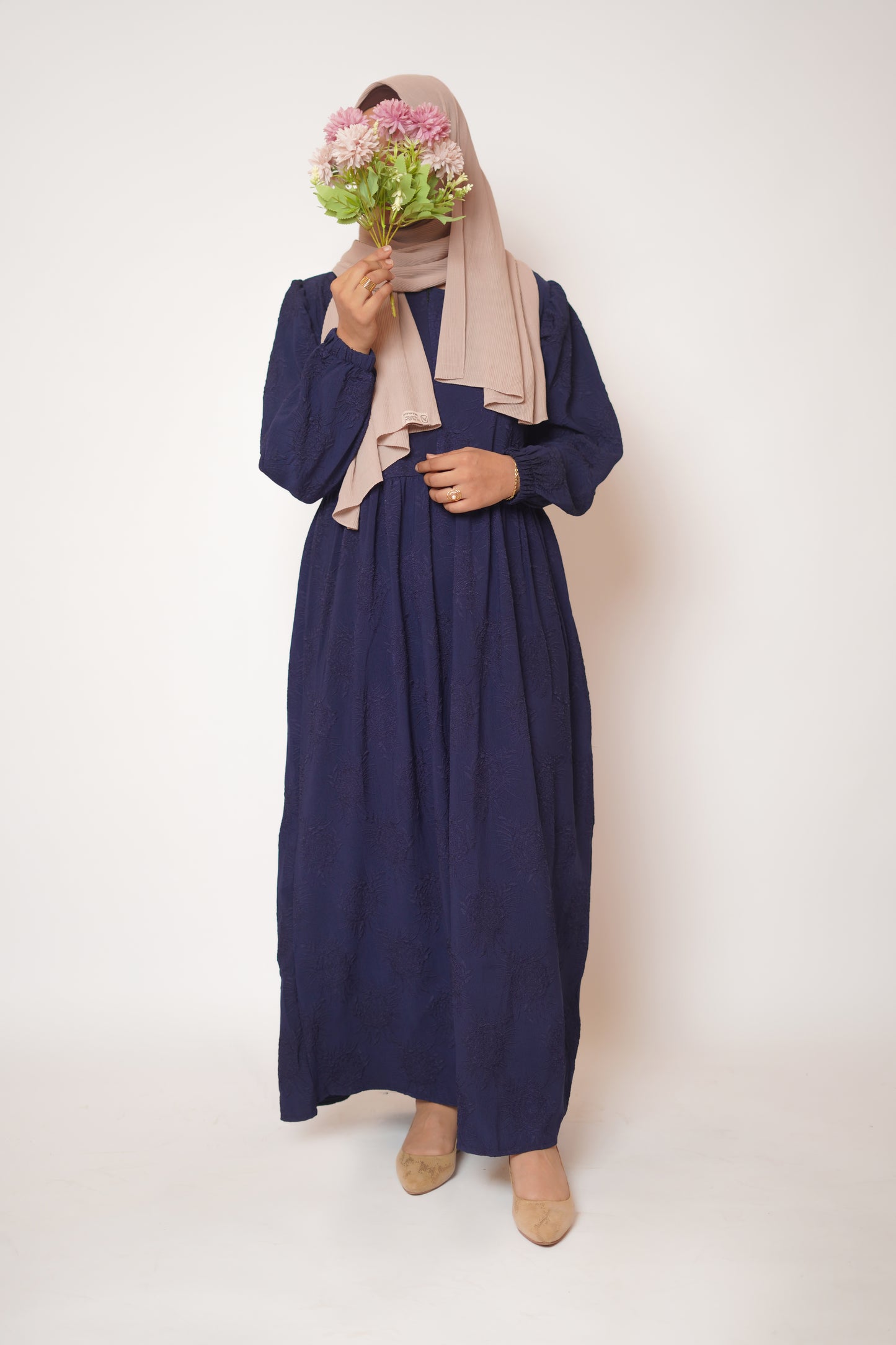 Lily Textured Maxi Dress-Dark Blue