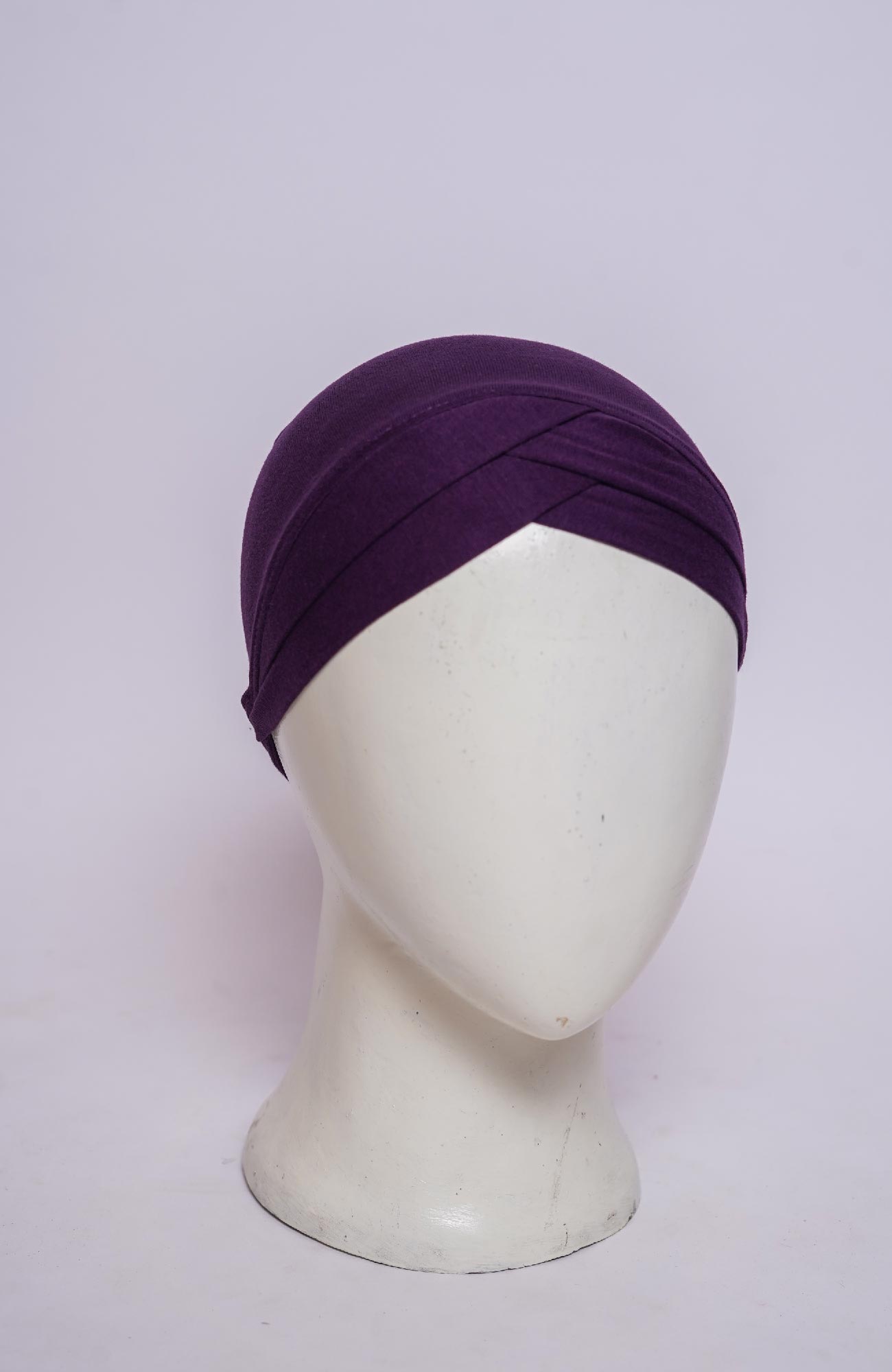 Dual Cross Turban Cap - Purple