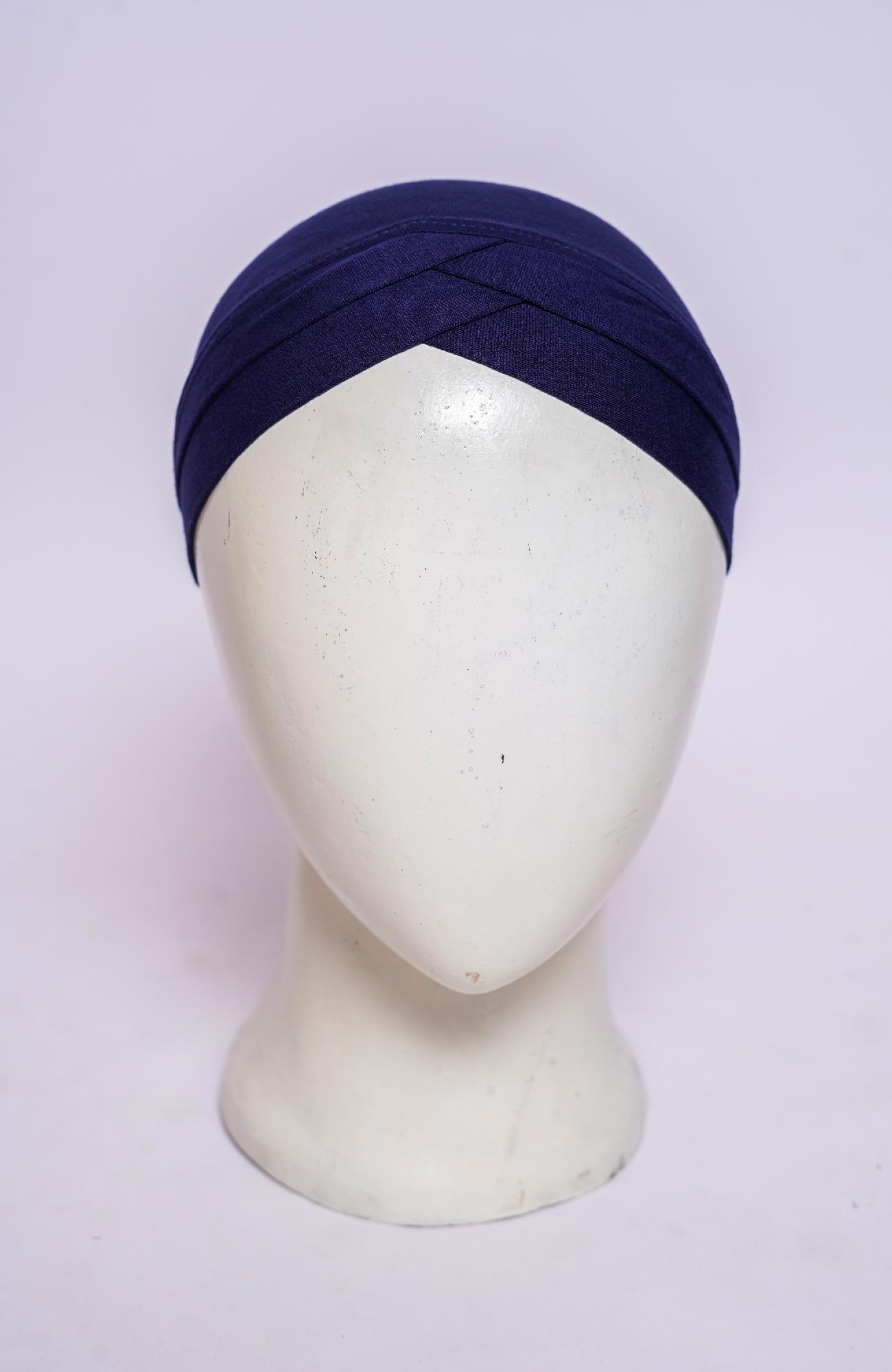 Dual Cross Turban Cap - Space Blue