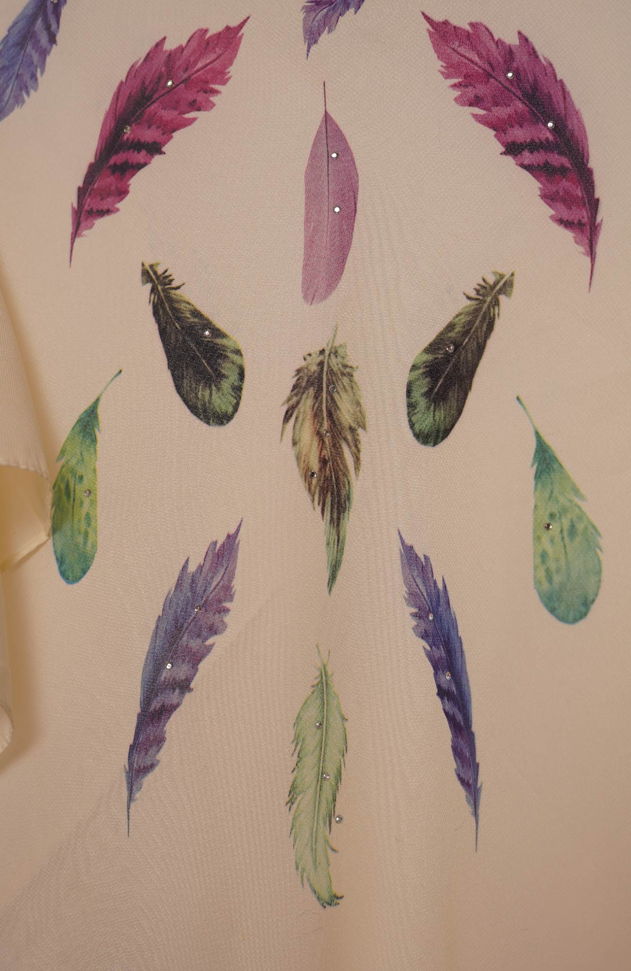 Square Feather Printed - Nude pink