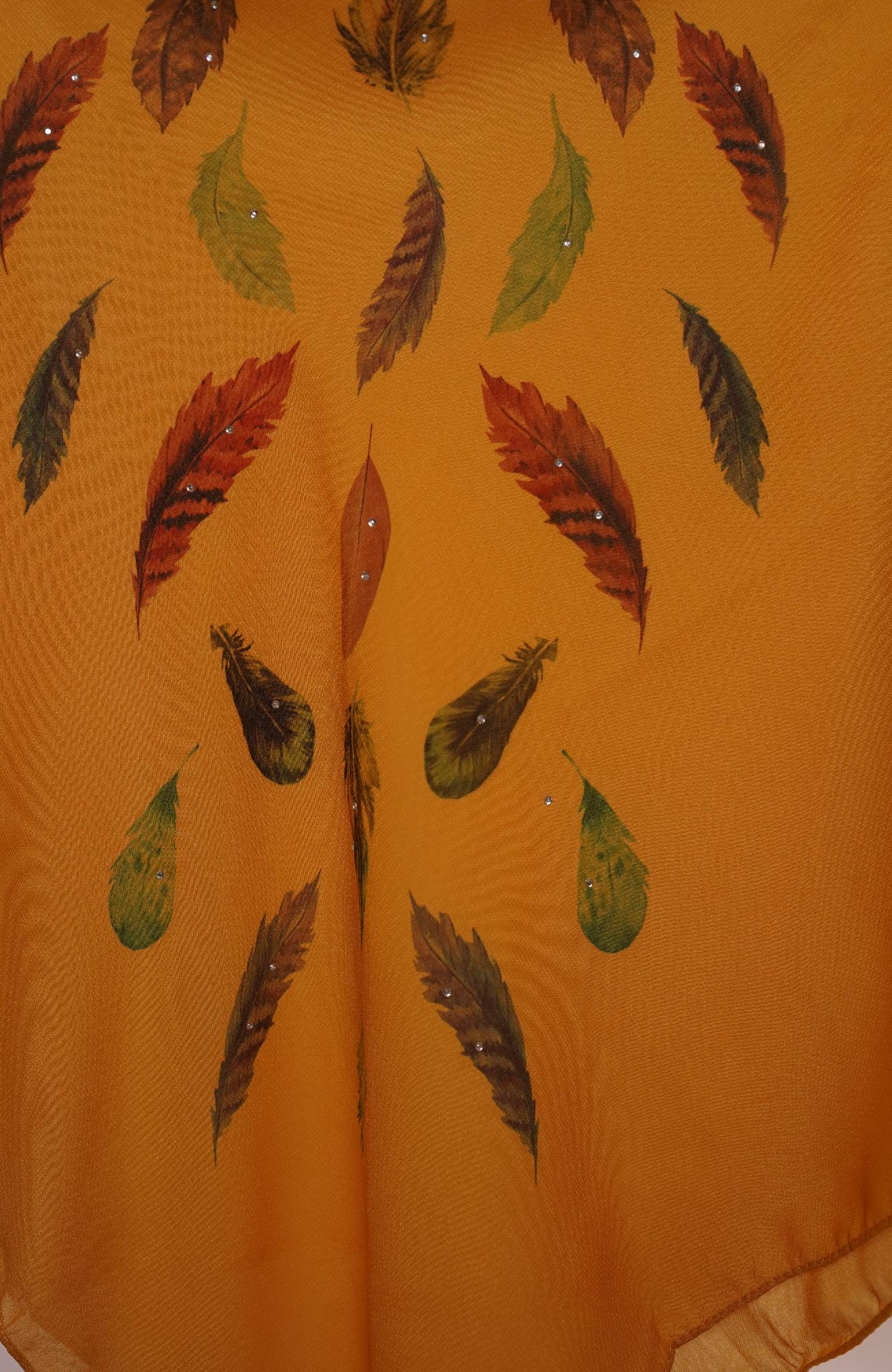 Square Feather Printed - Orange