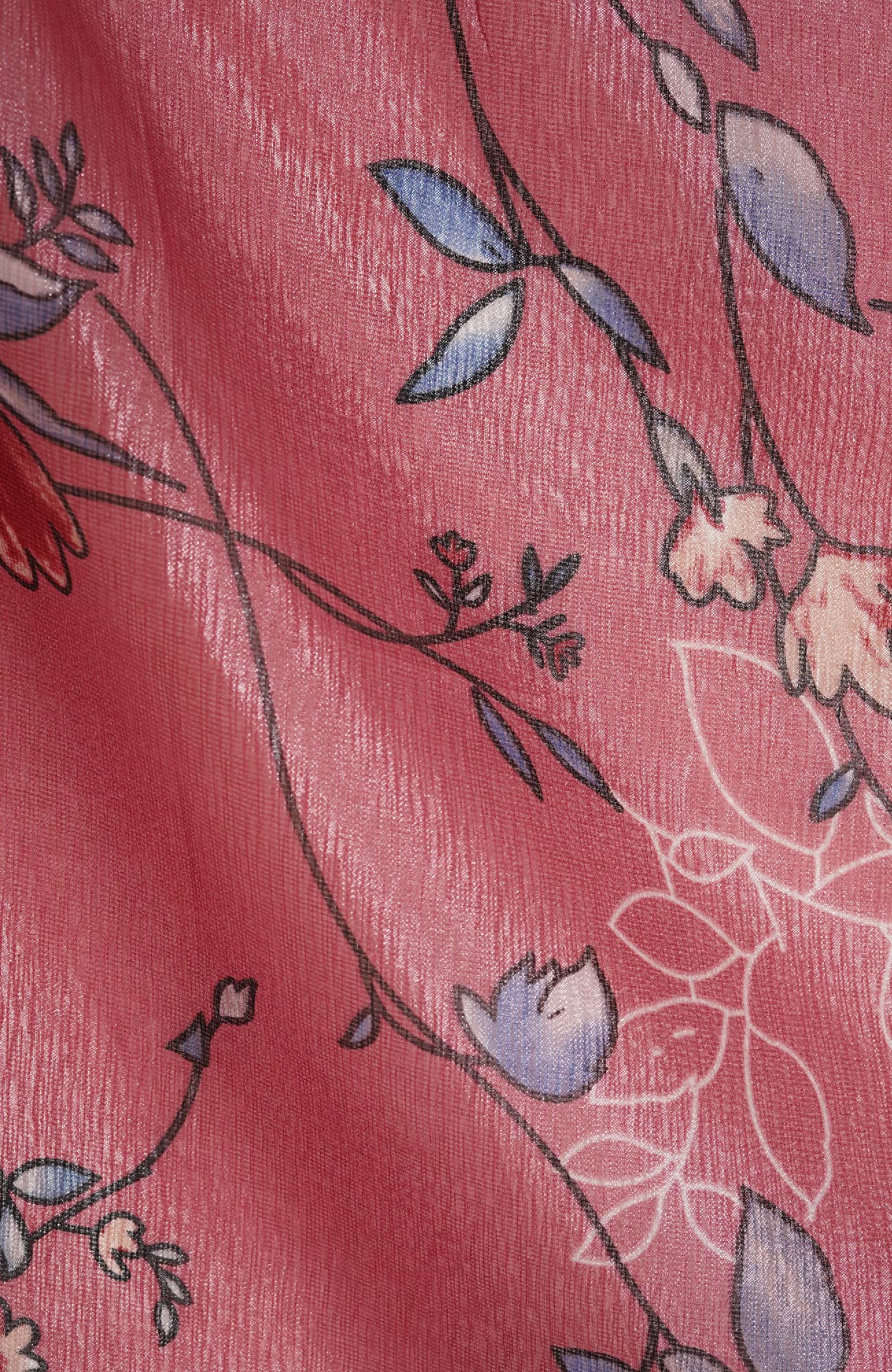 Shimmer Floral Silk - Coral