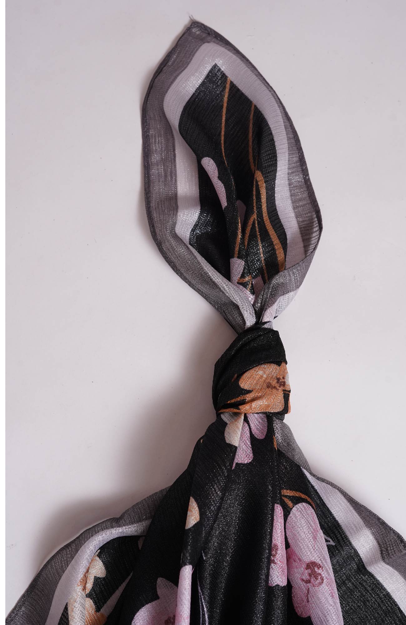 Shimmer Floral Silk - Black