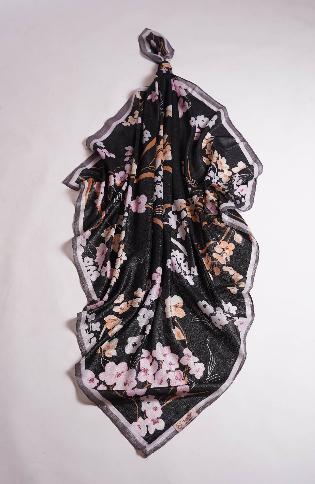 Shimmer Floral Silk - Black