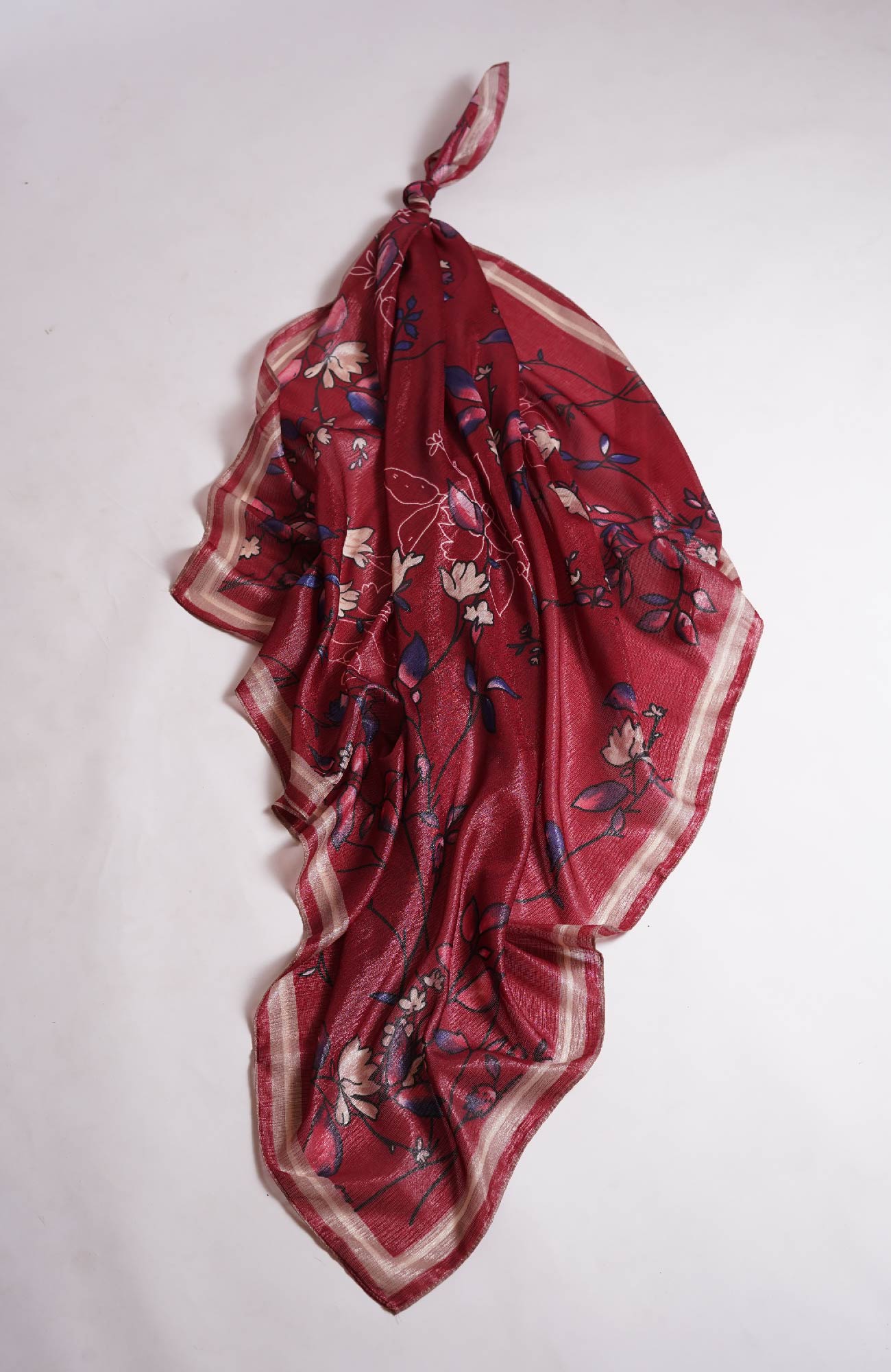 Shimmer Floral Silk -Rose