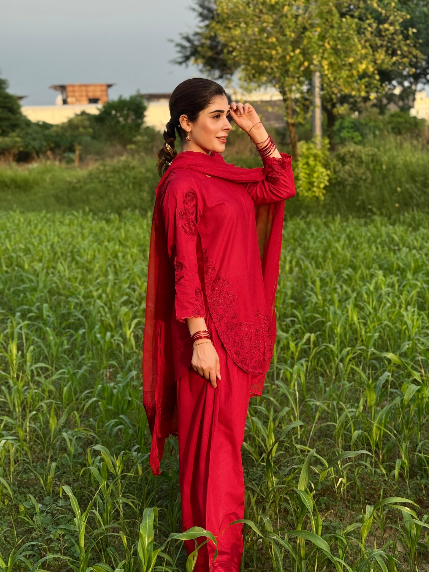 Spice Red Farshi Shalwar Set