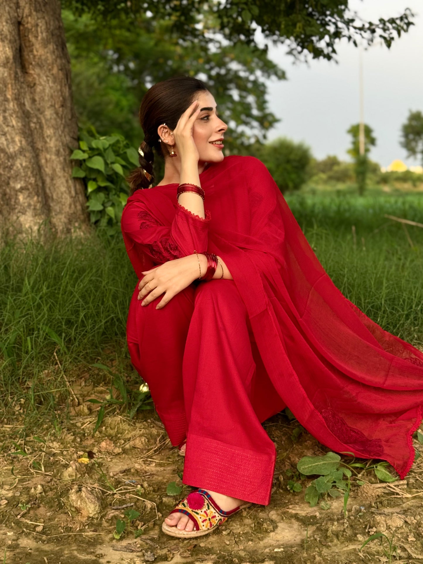 Spice Red Farshi Shalwar Set
