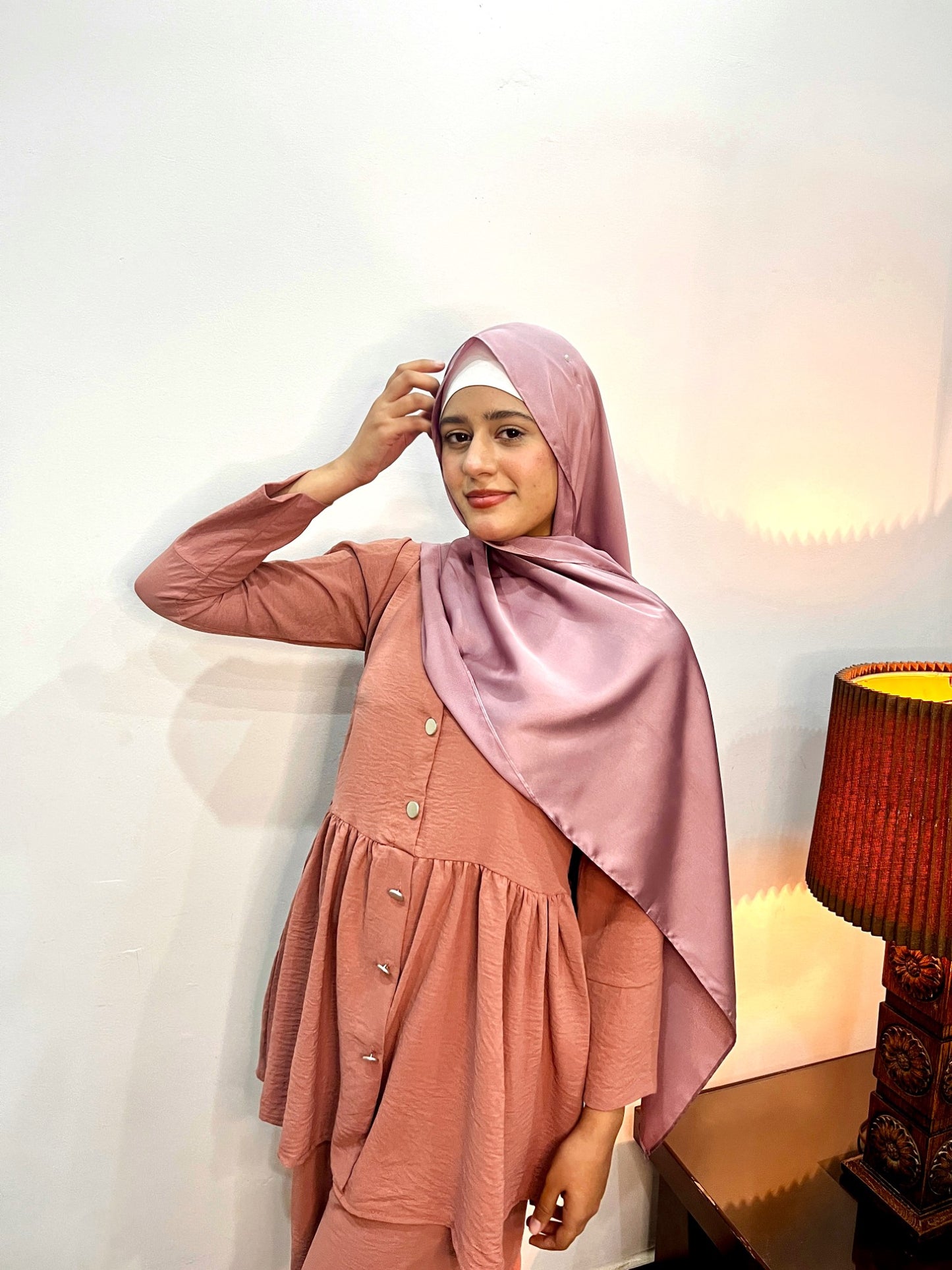 Iris-Frock Style Co Ord Set - Coral