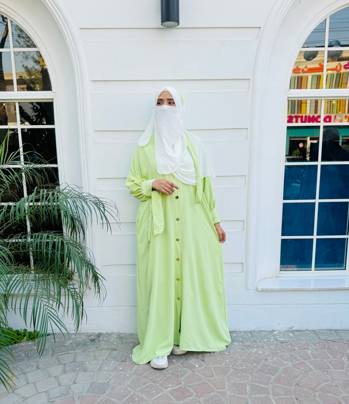 Marwah Abaya - Lime Green
