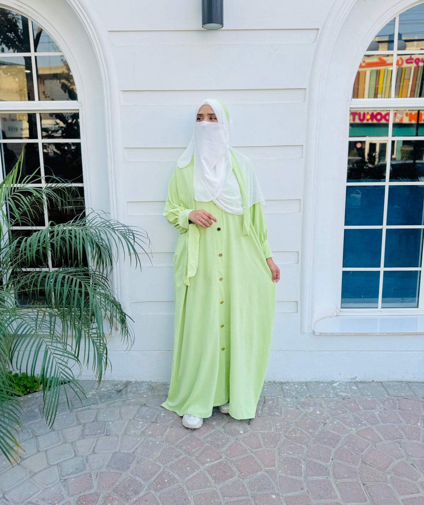 Marwah Abaya - Lime Green
