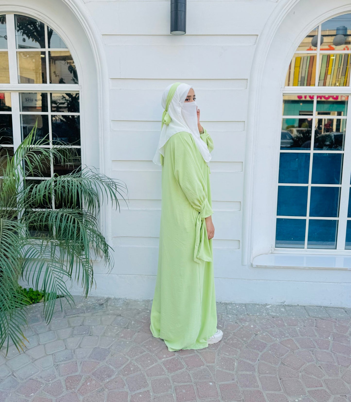 Marwah Abaya - Lime Green