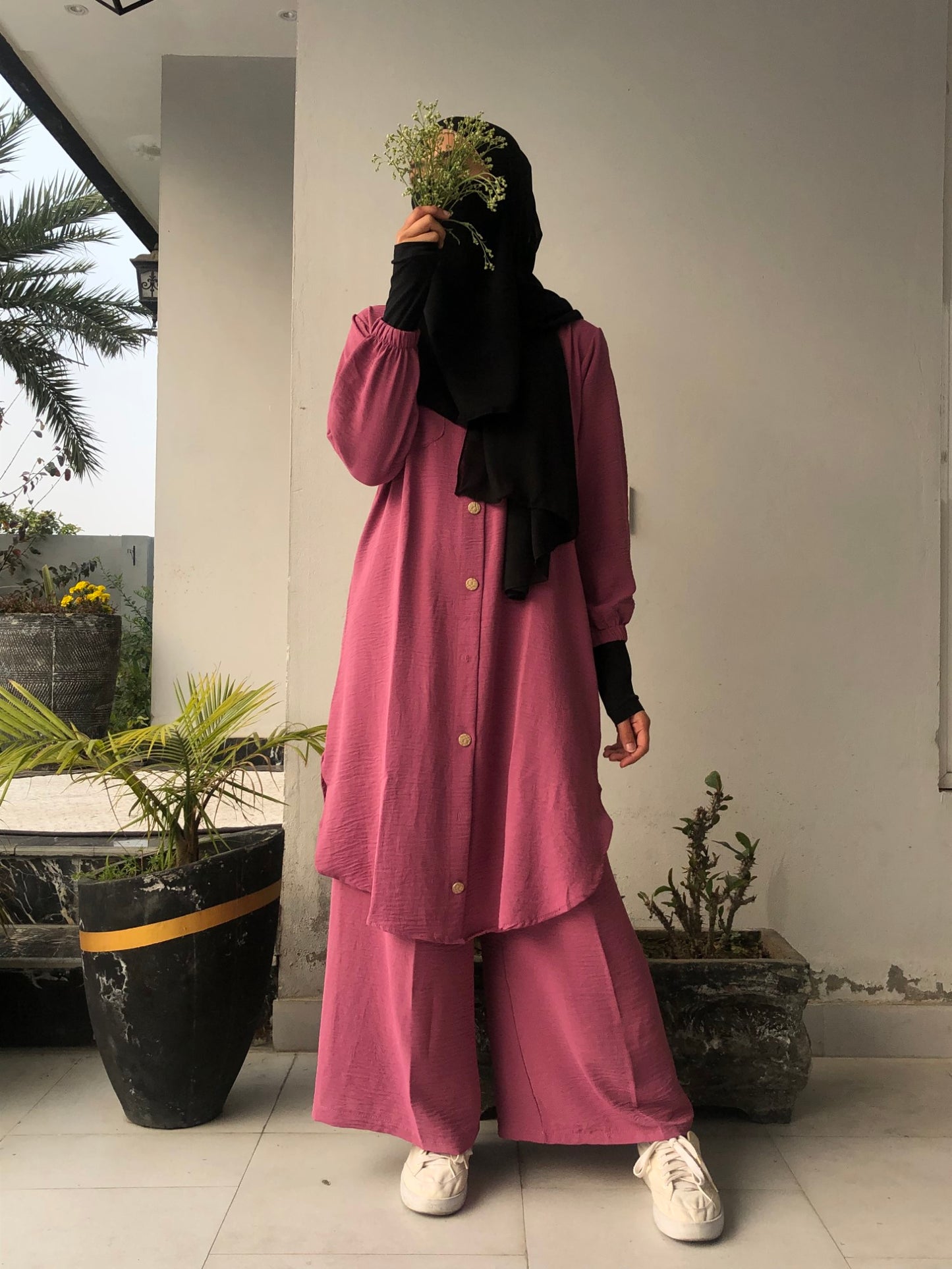 Pocket Style Co Ord Set - Fuchisa Rose
