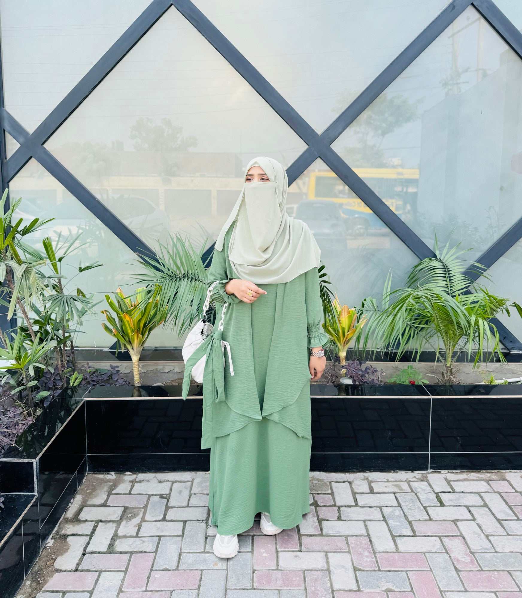 Serene Classic Abaya - Mint Green ALRUBAB COLLECTION Serene Classic Abaya - Mint Green ALRUBAB COLLECTION