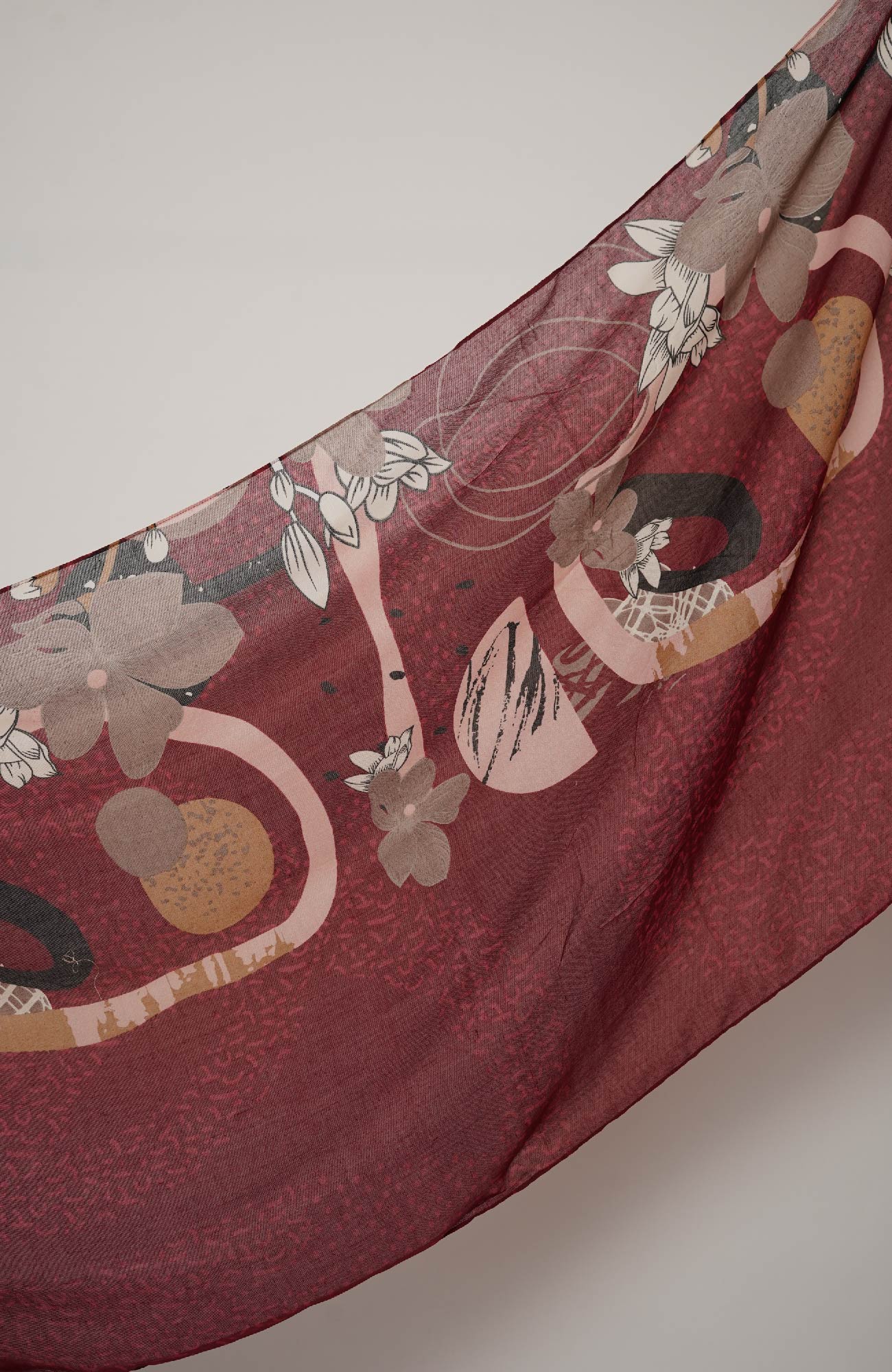 Lawn Print-Bloom Claret