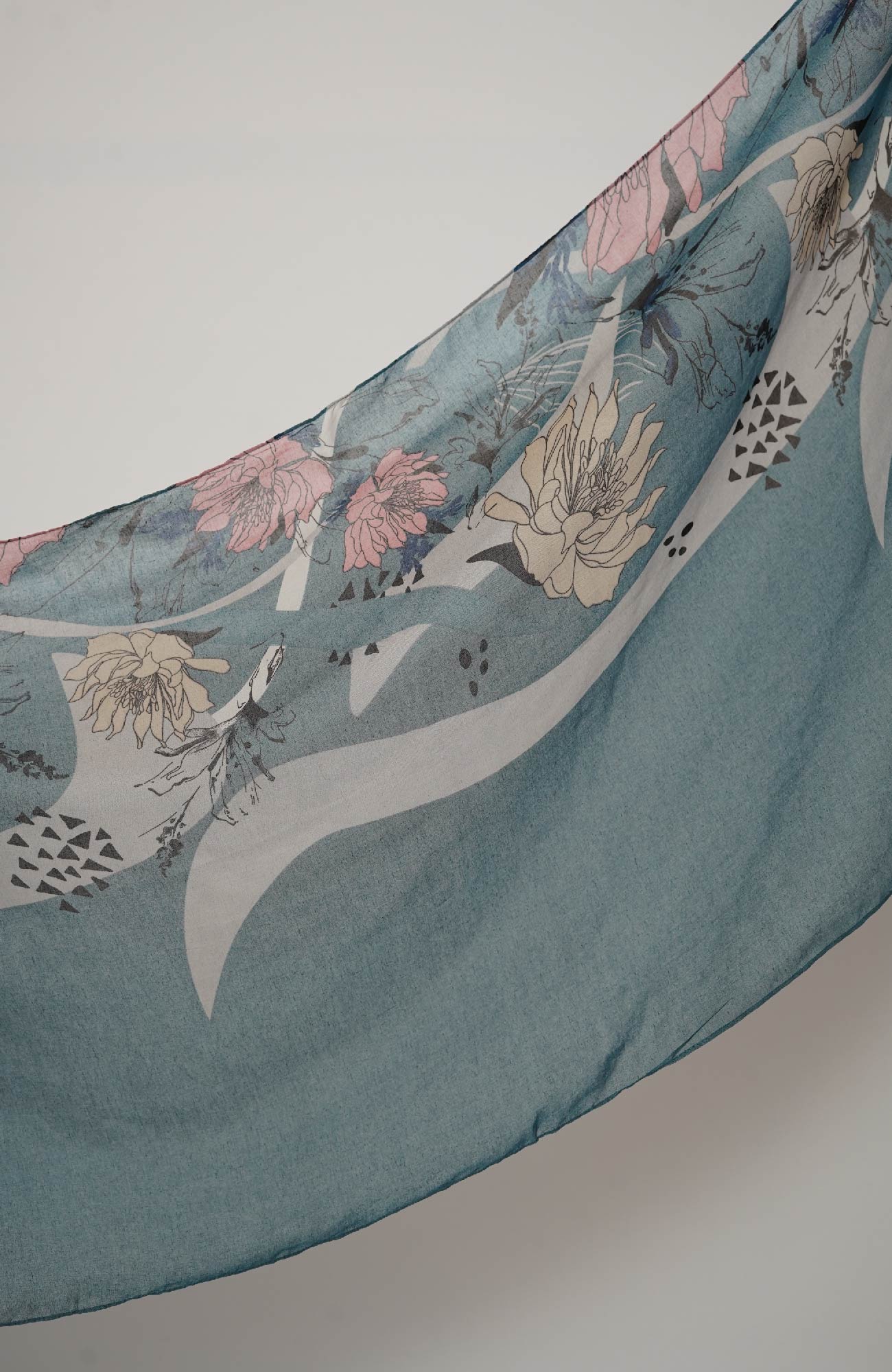 Lawn Print-Bloom Ice Blue