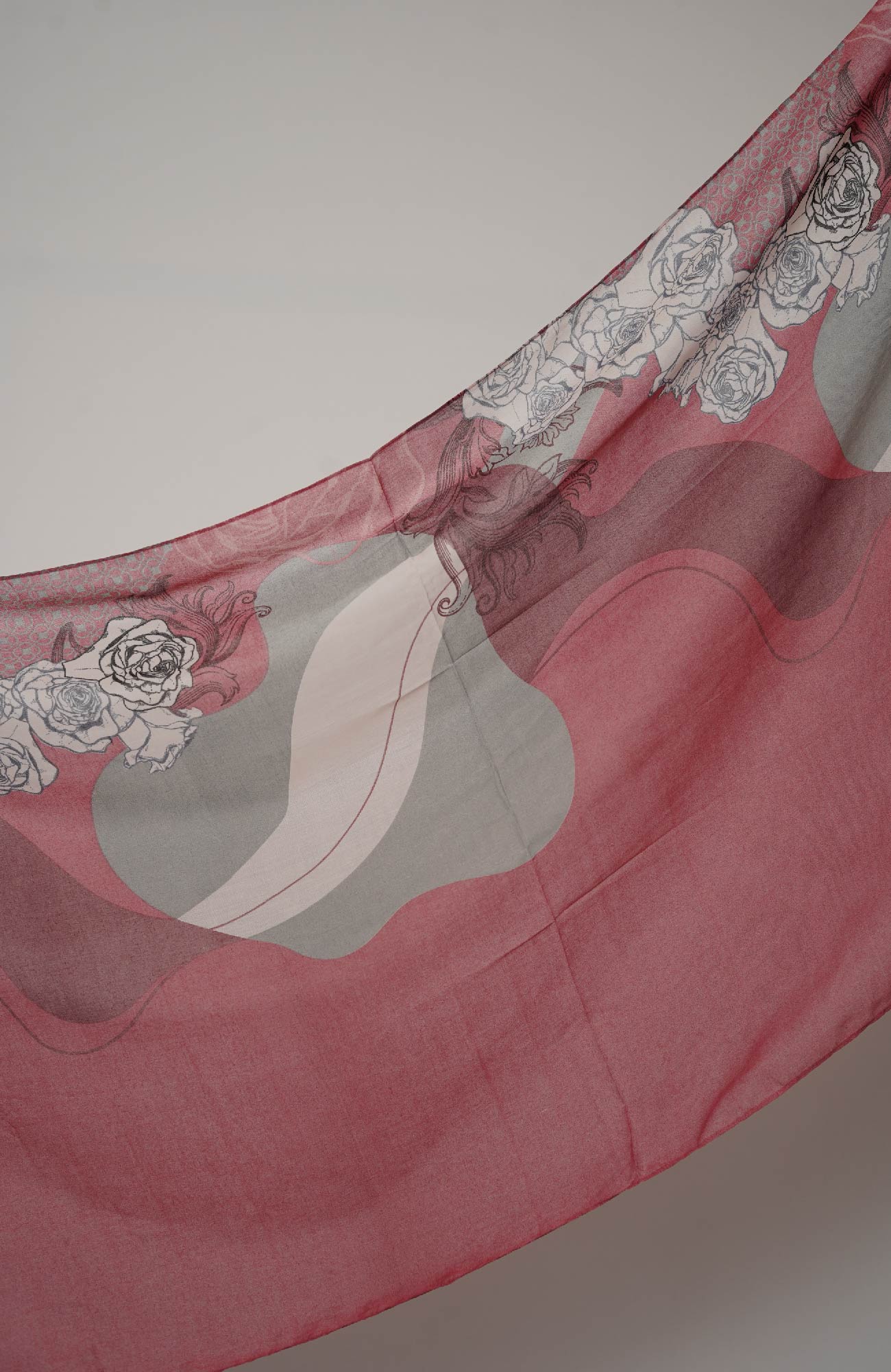 Regal Printed Satin Black Hijab