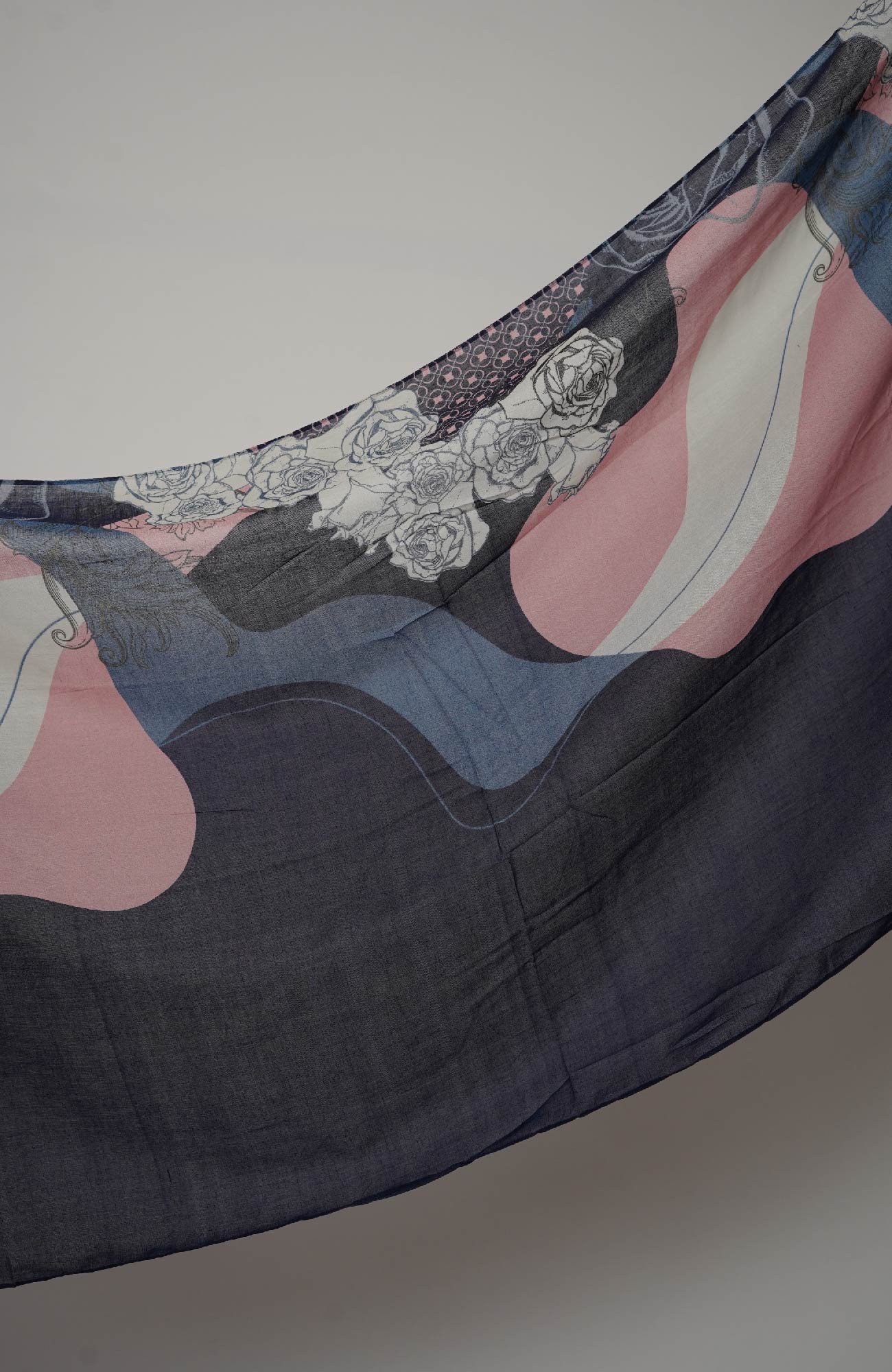 Lawn Print-Bloom stone Blue