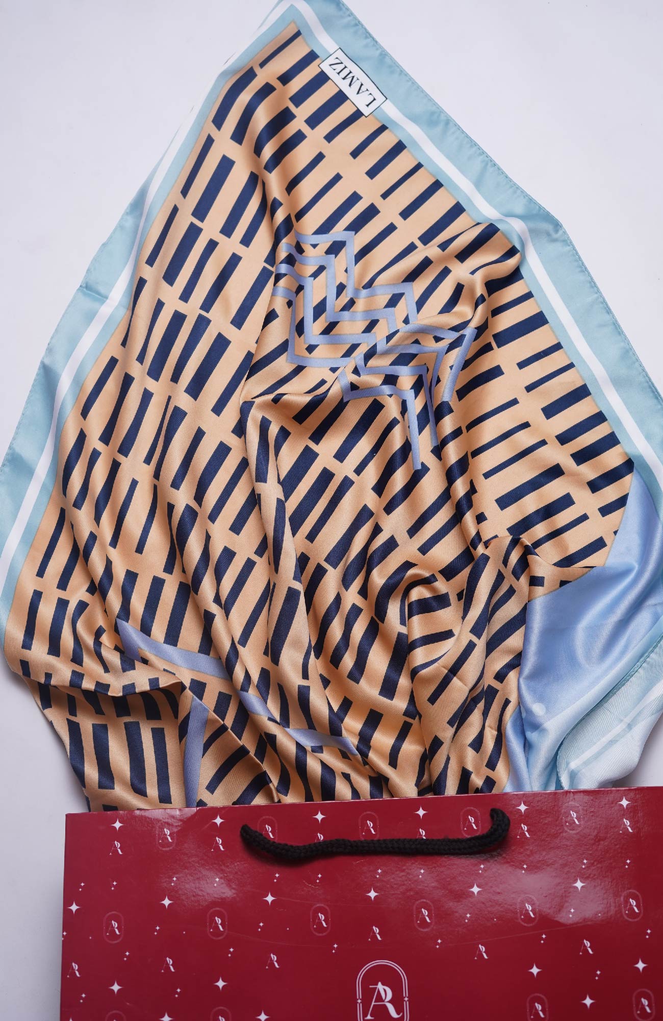 Mix Print Square Lawn - Mingle Print Light Blue
