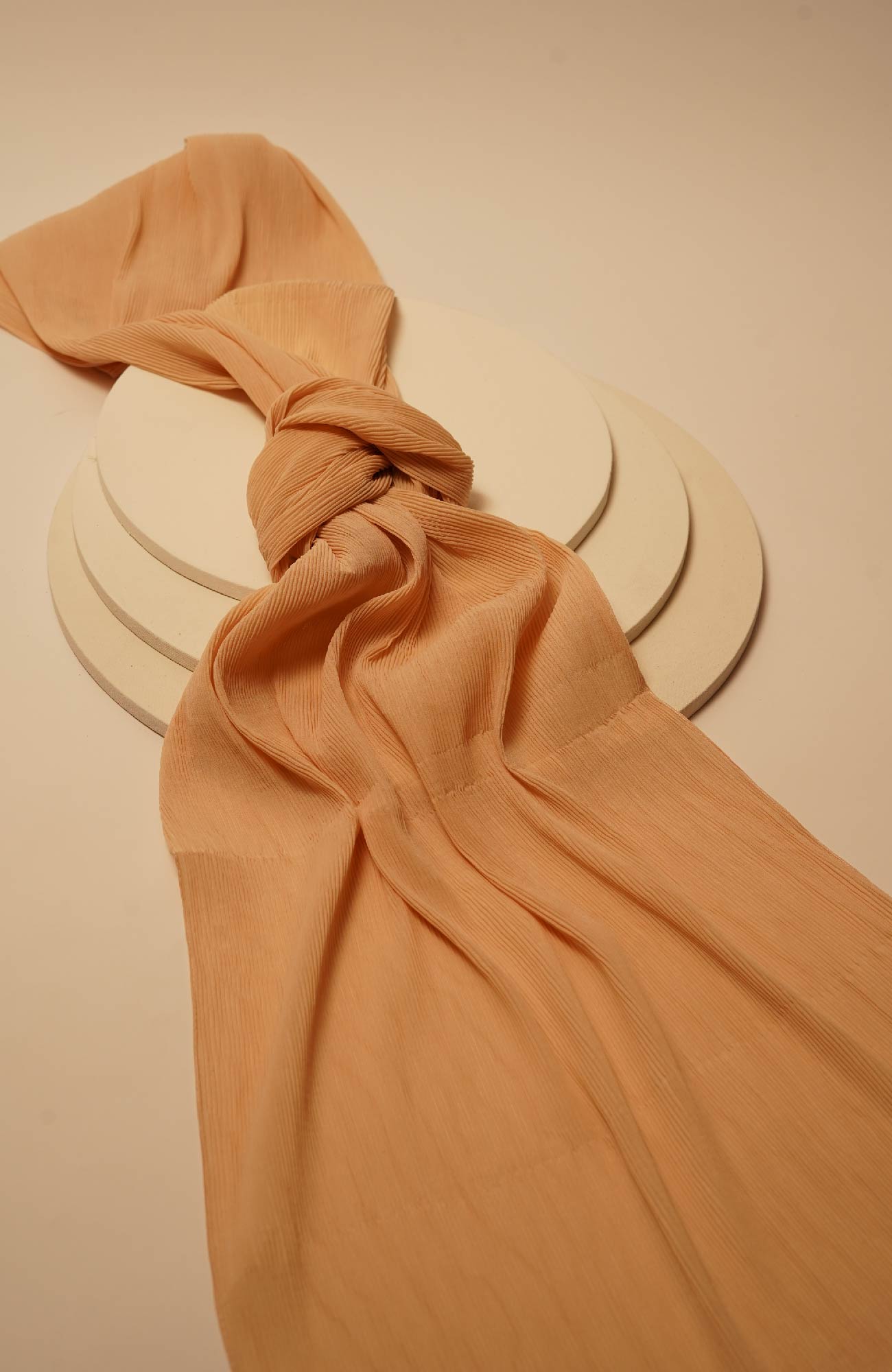 Pleated-Pale Peach