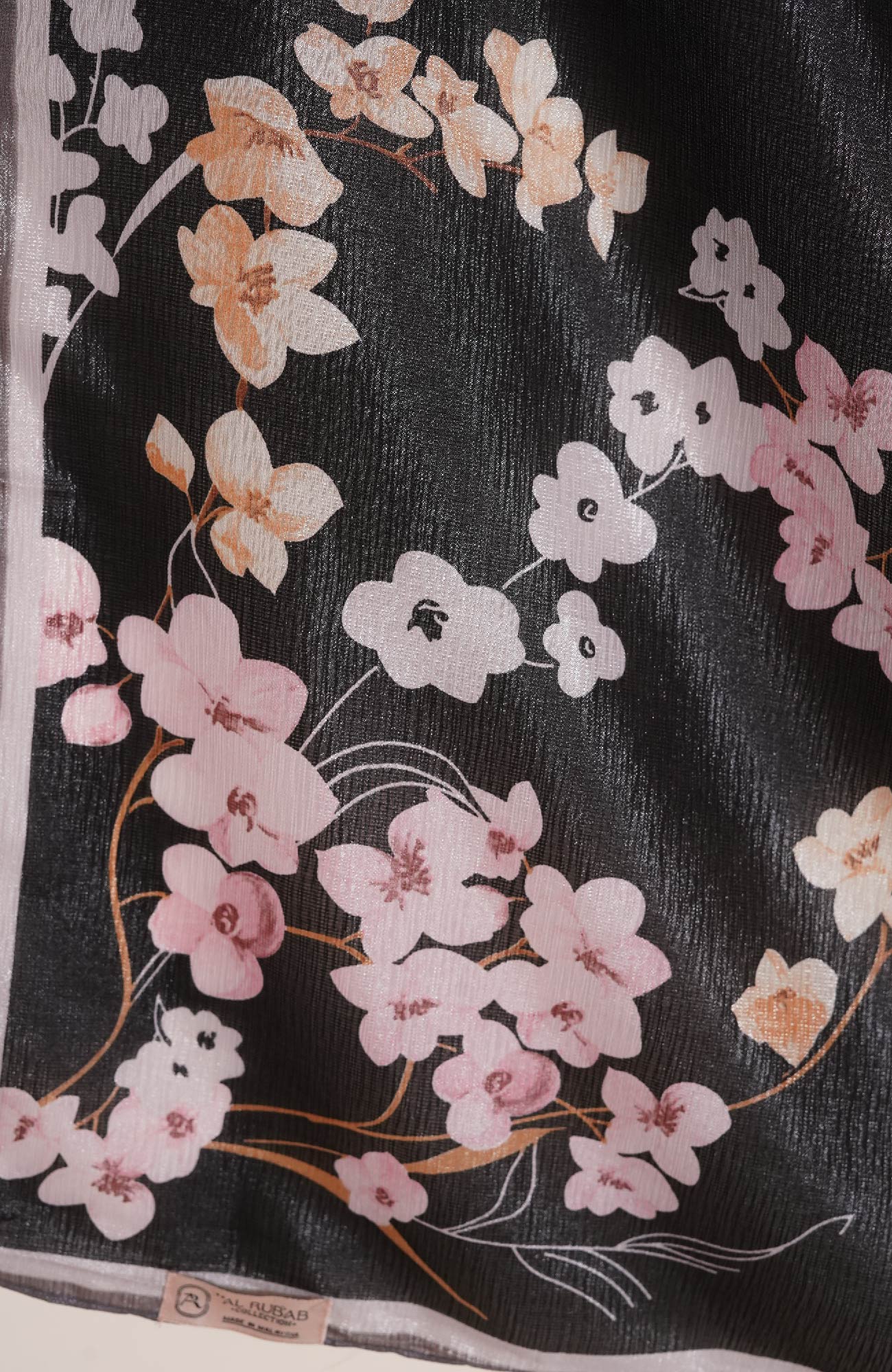 Shimmer Floral Silk - Black
