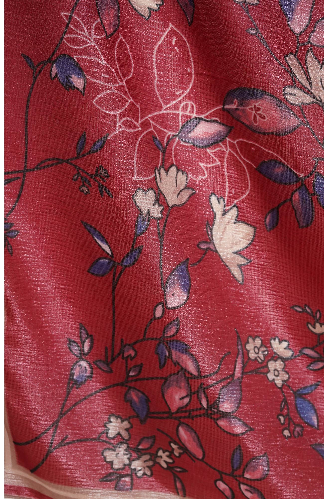 Shimmer Floral Silk -Rose