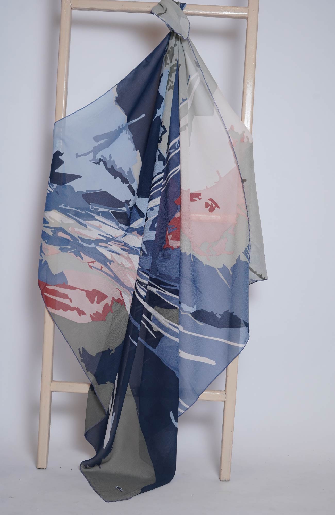 Square Lawn Printed - Florence Gray N Blue