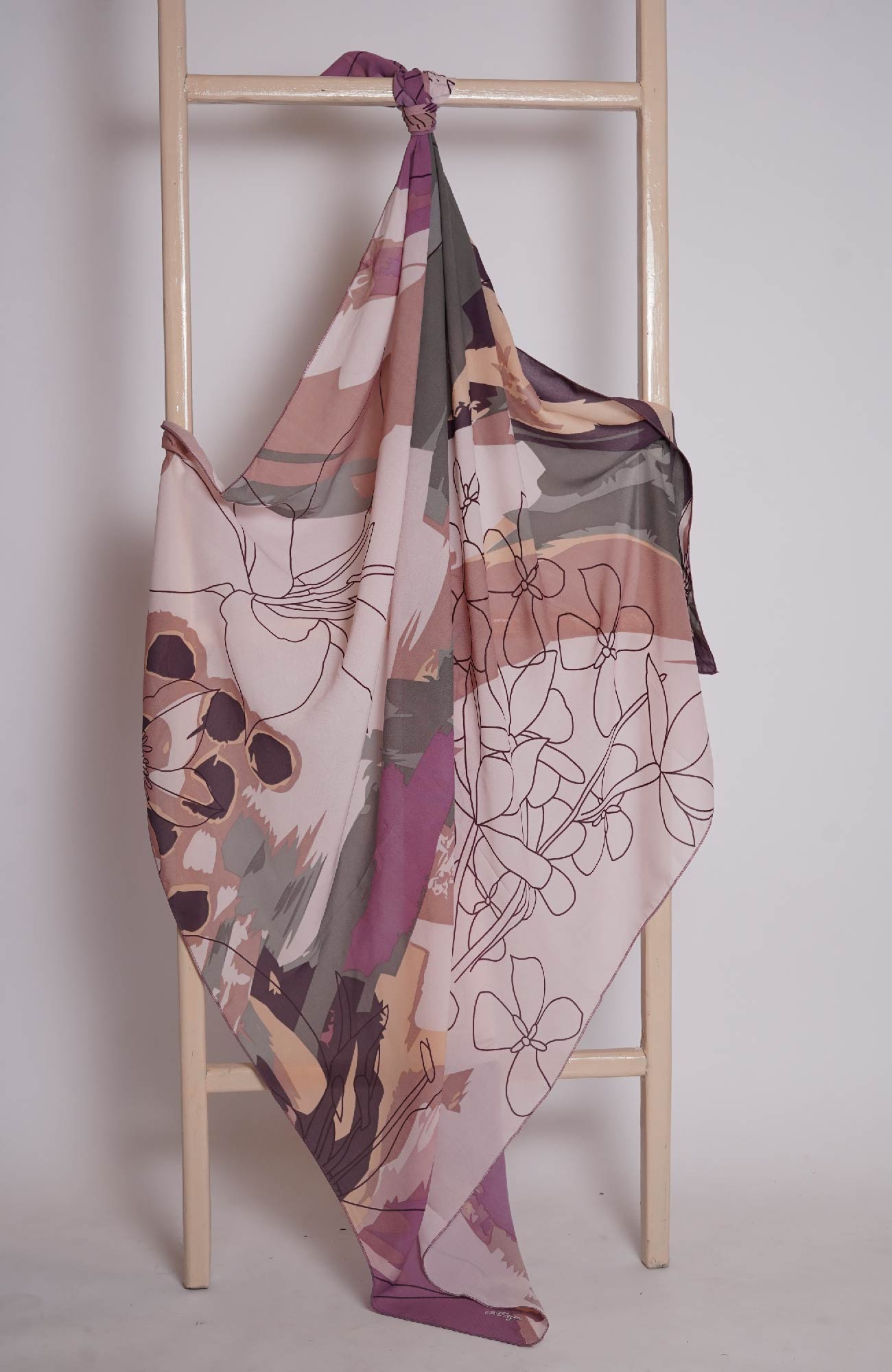 Square Lawn Printed - Florence Peach Blush