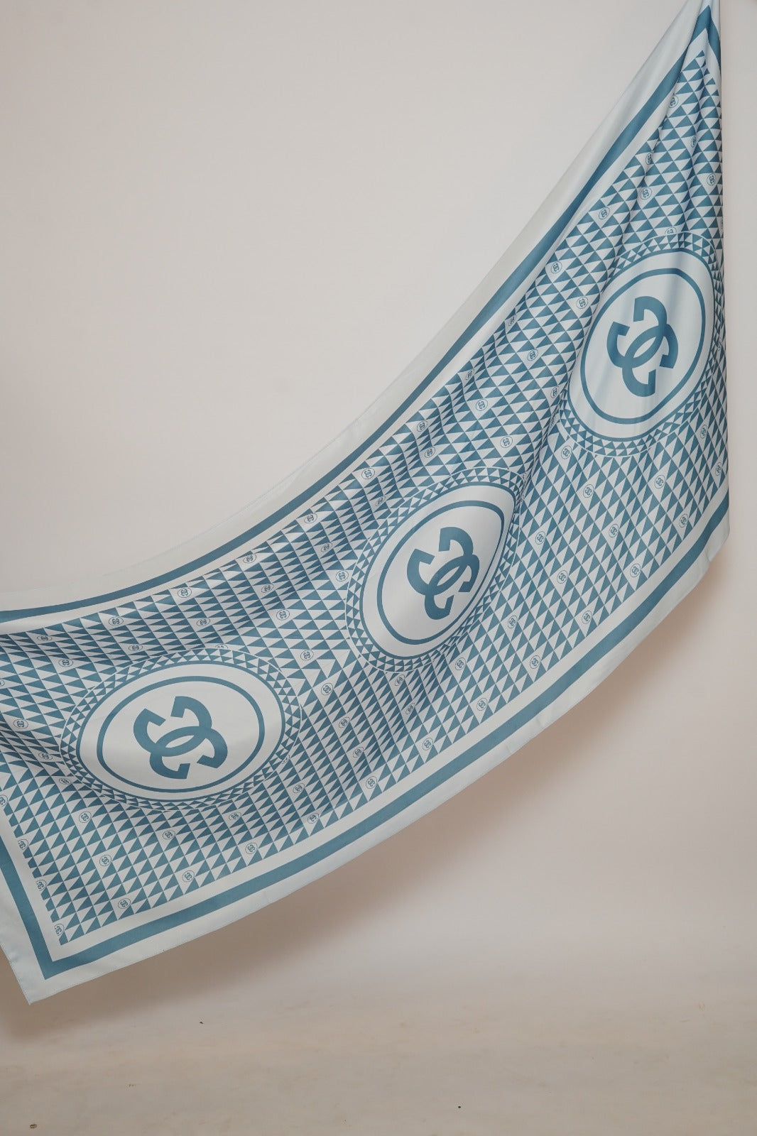 Regal Printed Satin Blue Hijab