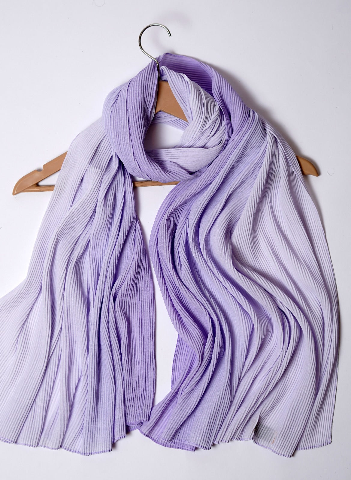 Ombre Pleated Hijab-Lilac Lavender