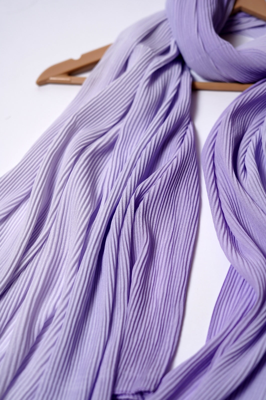 Ombre Pleated Hijab-Lilac Lavender