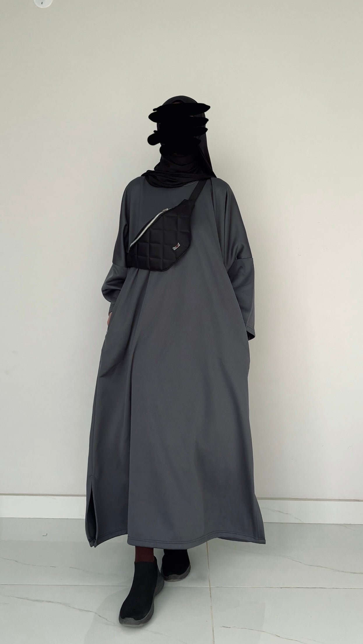 ÈLEGANTE ABAYA - GREY BLUE