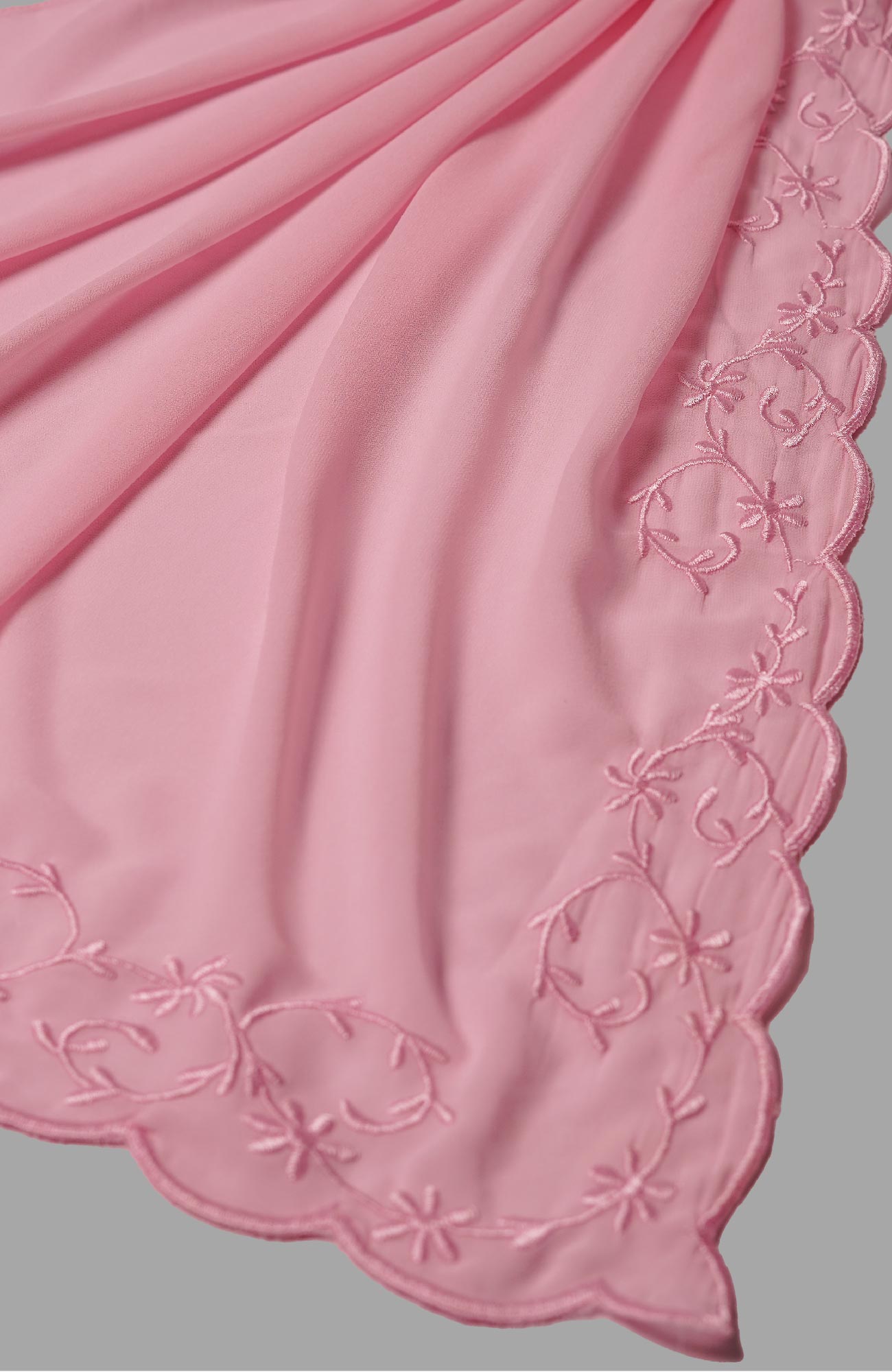 Sulam Embroidered Hijab- Soft Pink