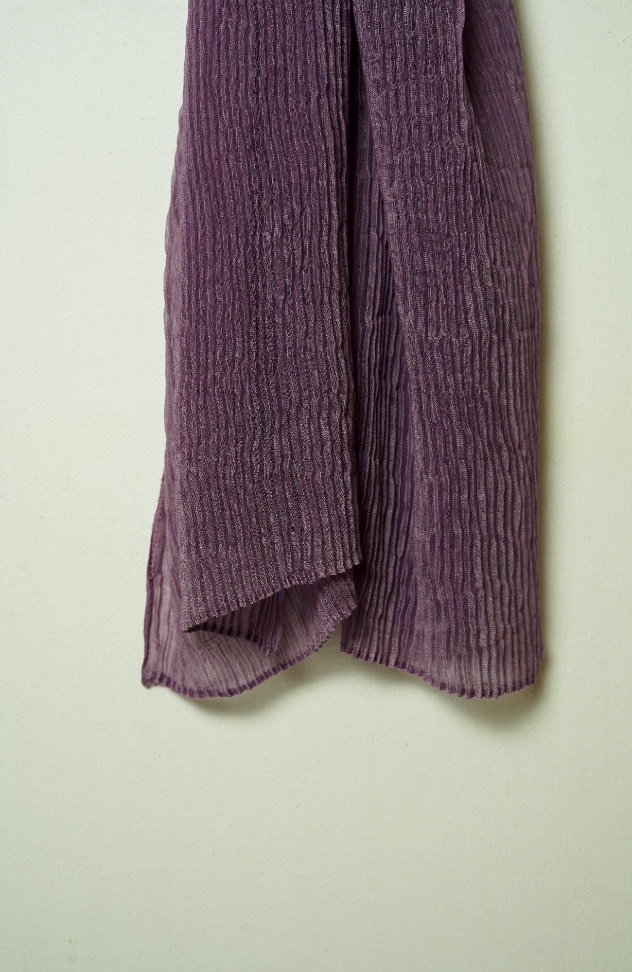 Lawn Pleated Hijab - Grape