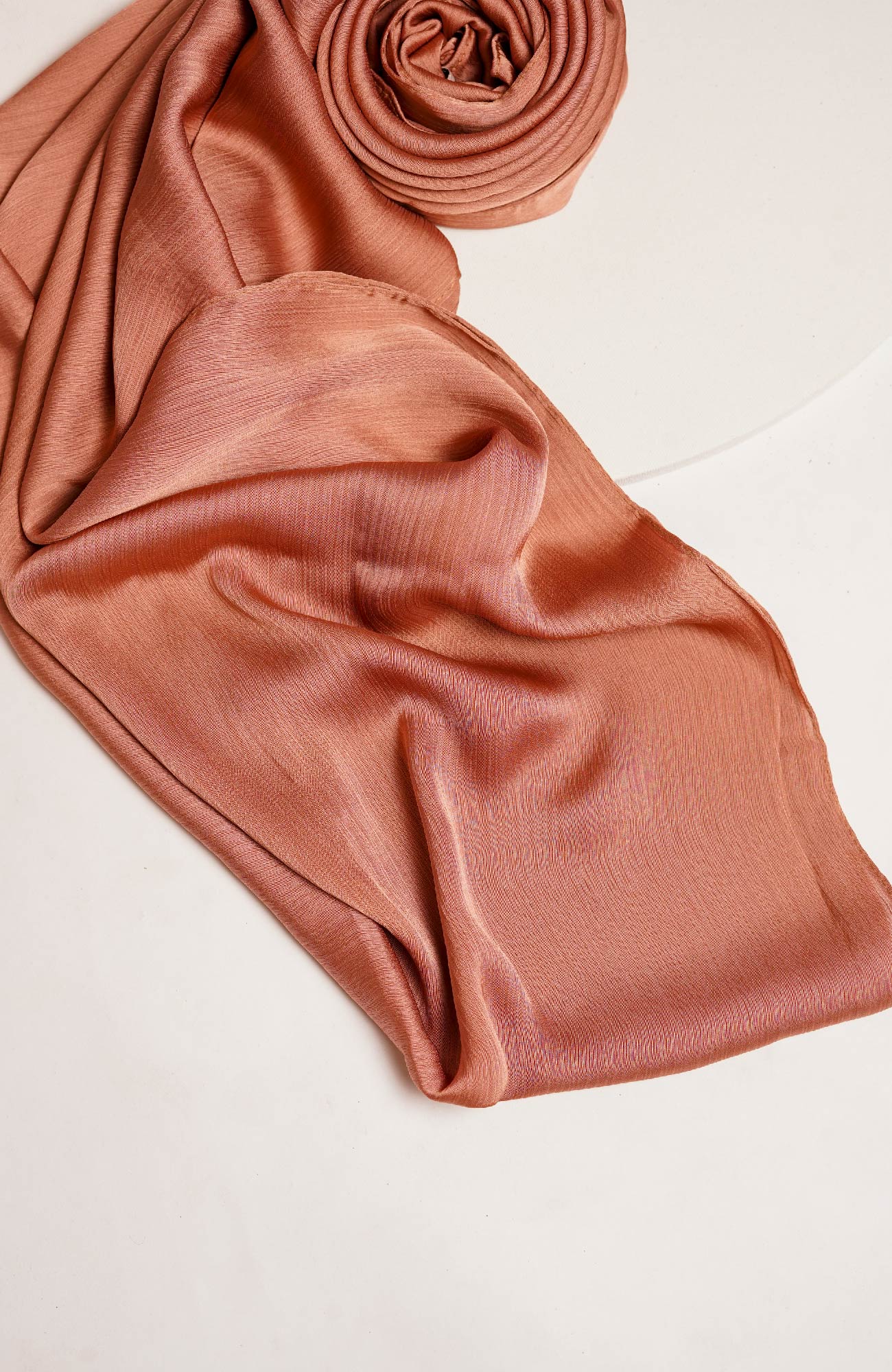 Luxe Crinkle Silk Hijab - Teracotta