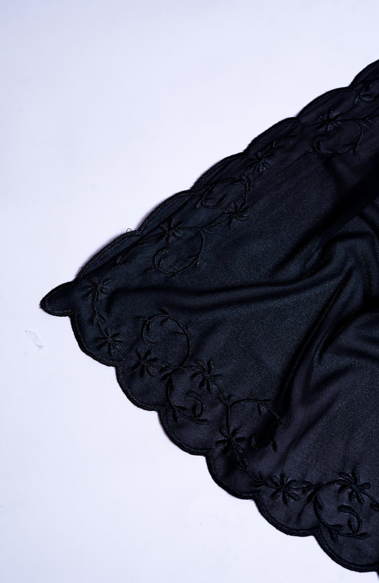 Sulam Embroidered Hijab - Black