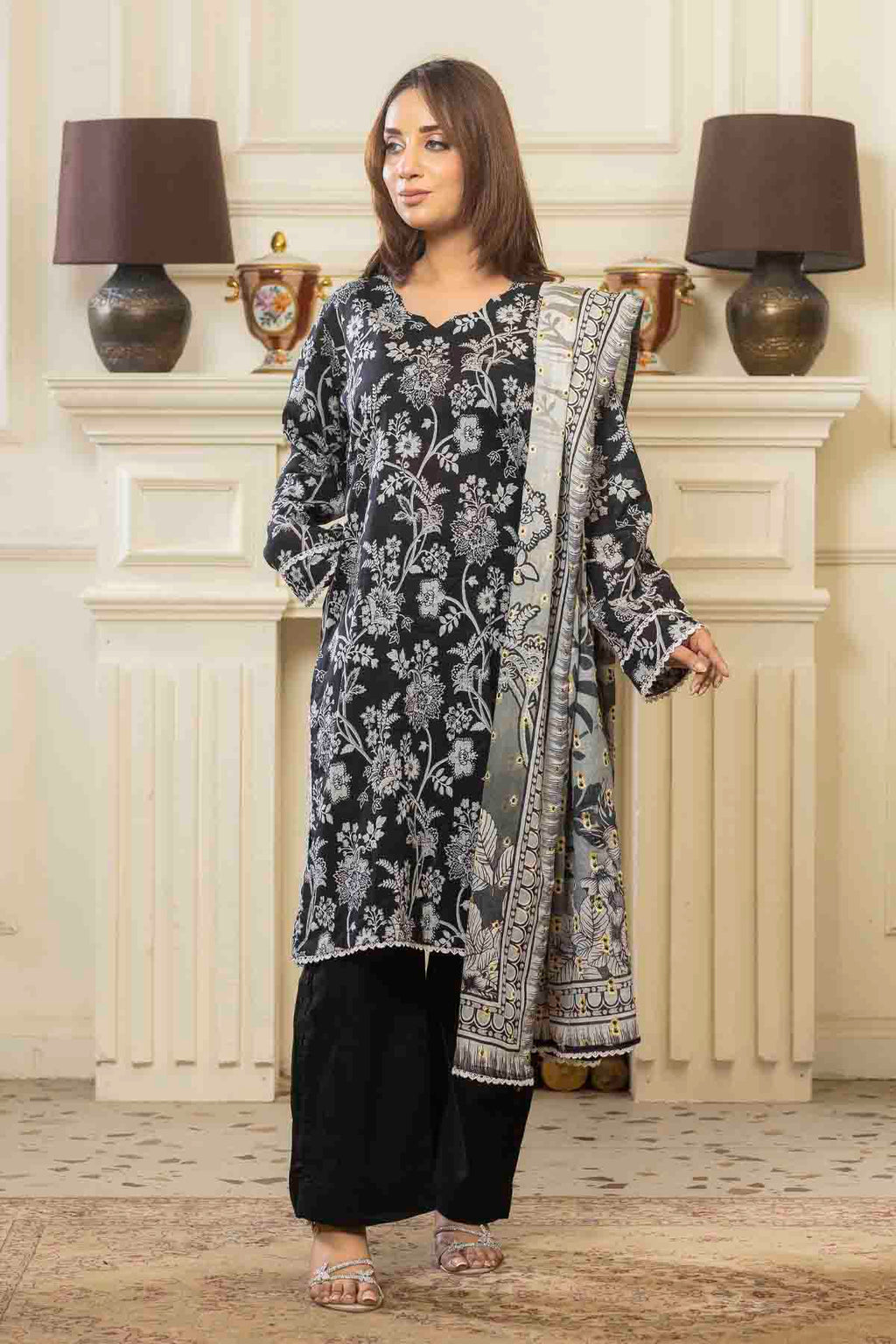 3 PC Printed Lawn Suit