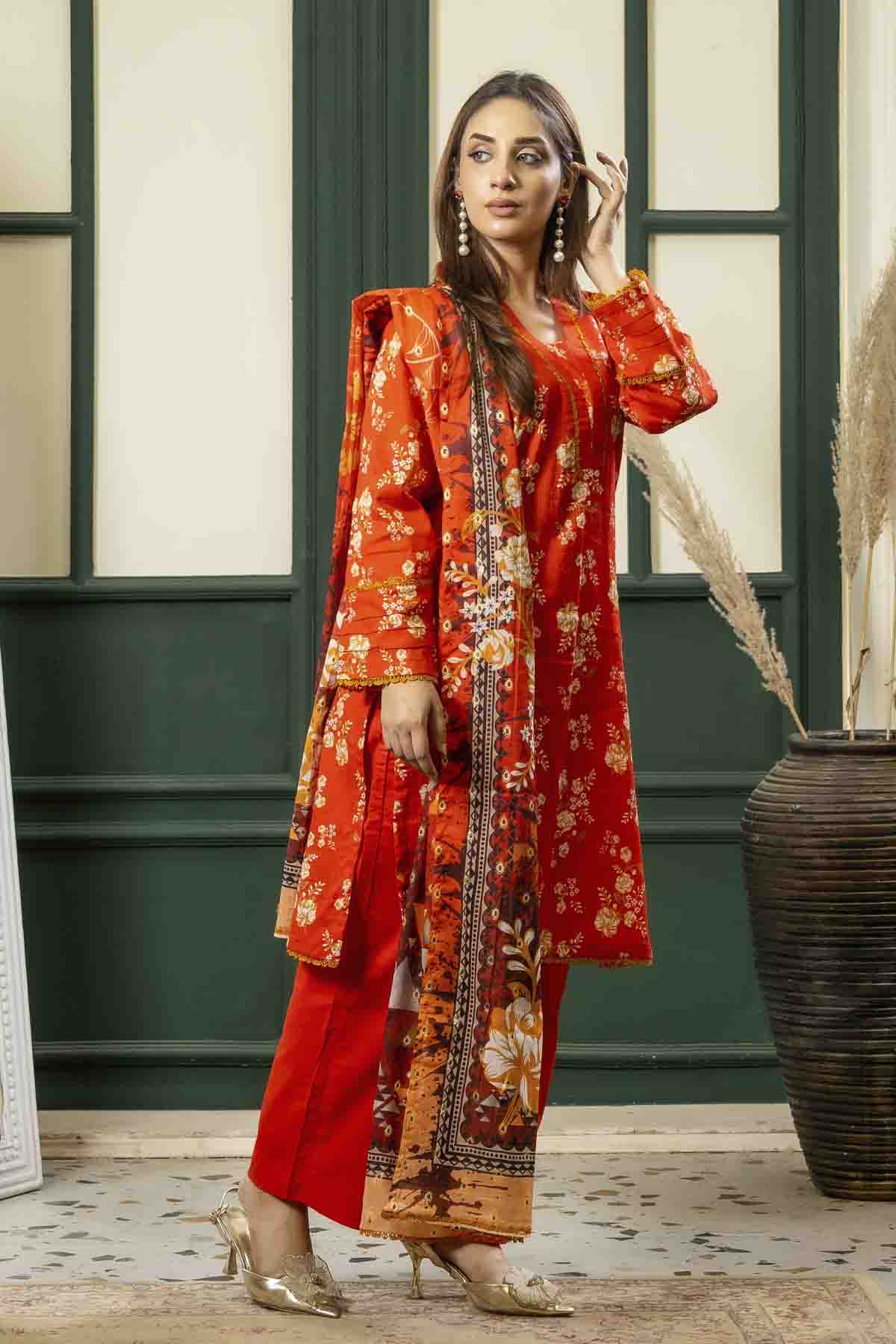 3 PC Printed Lawn Suit