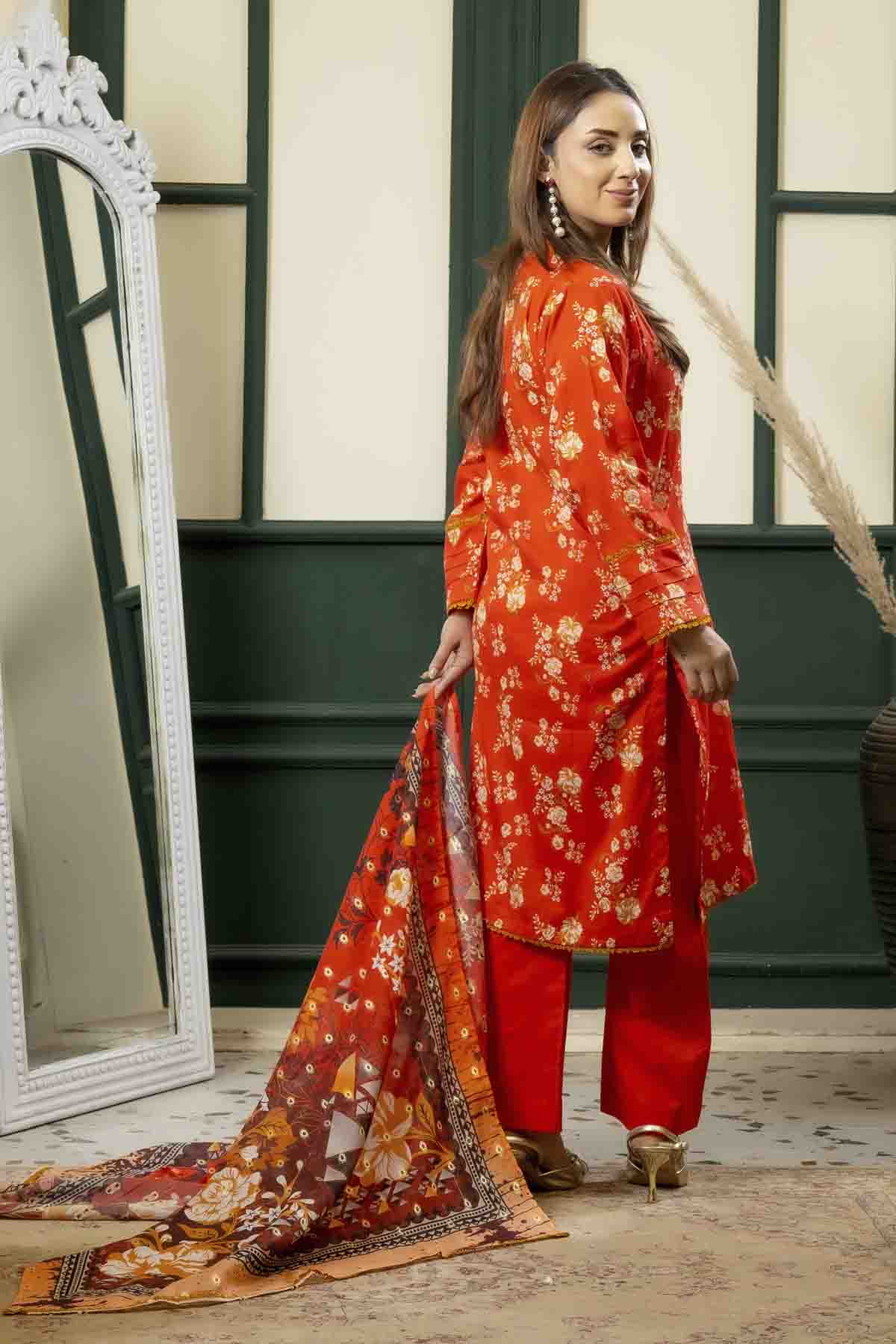 3 PC Printed Lawn Suit