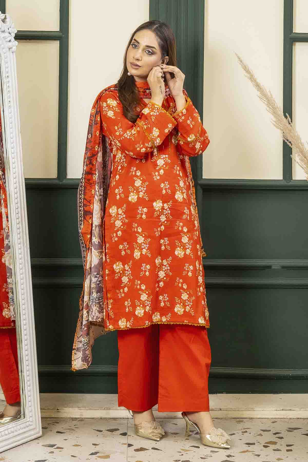 3 PC Printed Lawn Suit