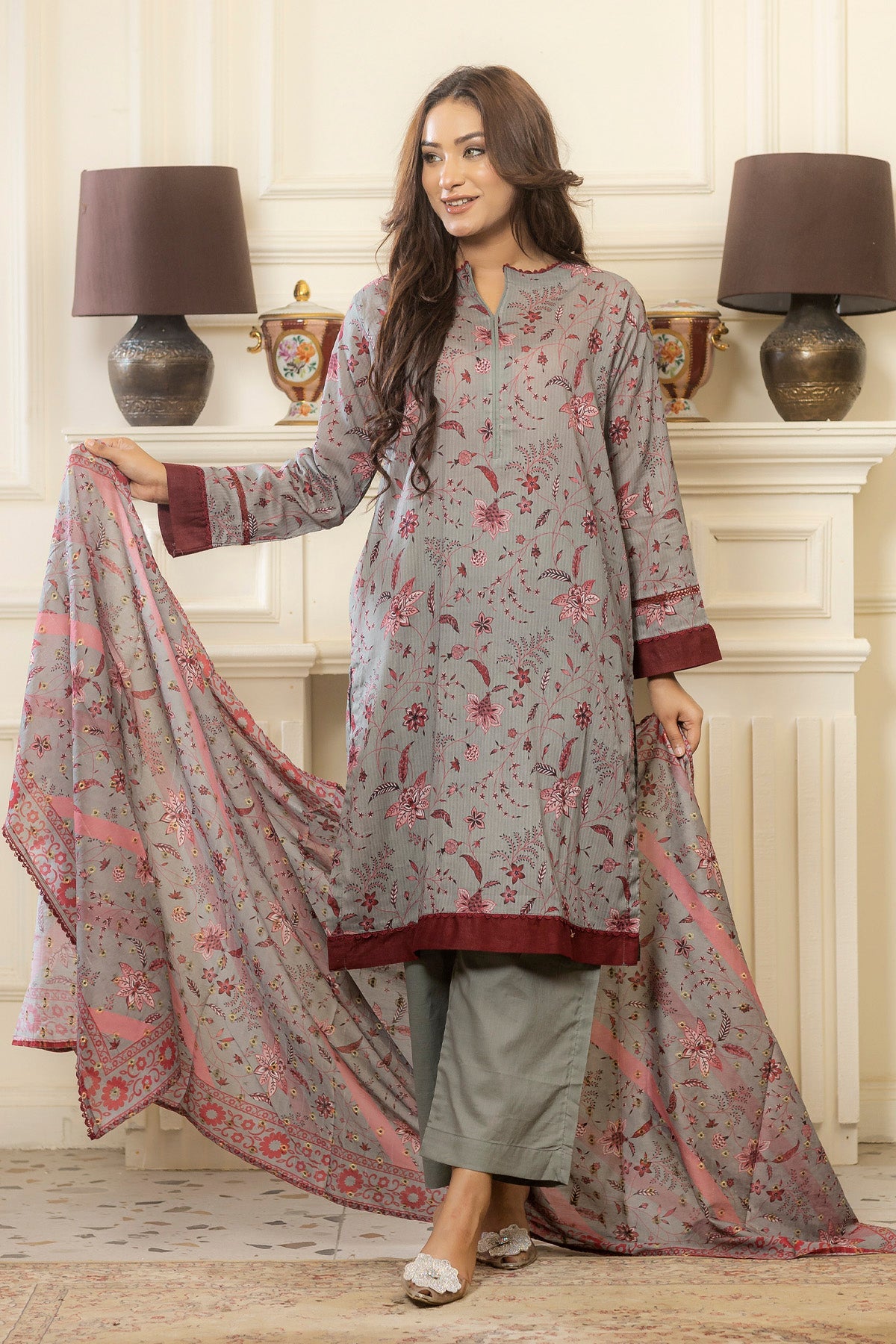 3 PC Printed Lawn Suit