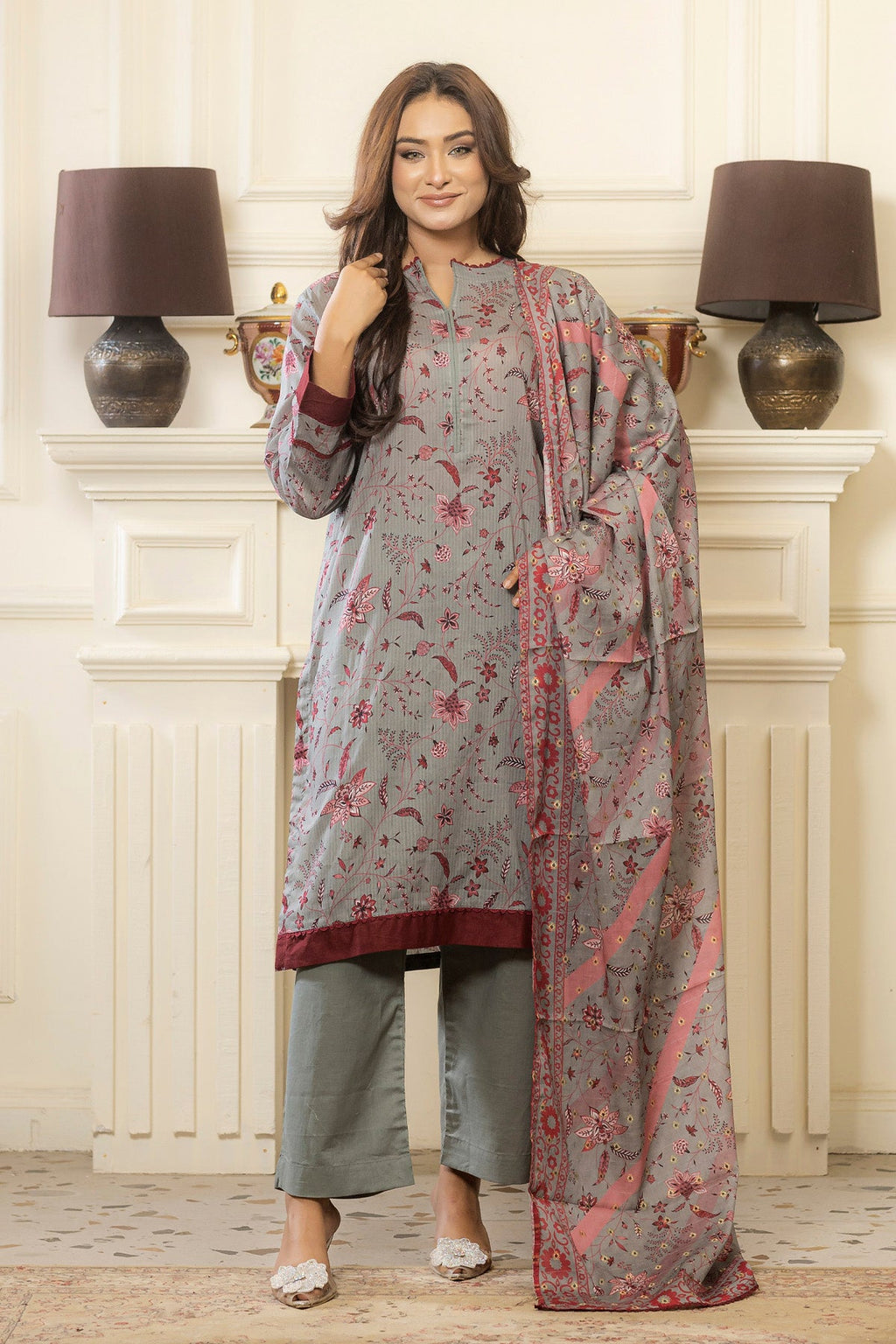 3 PC Printed Lawn Suit