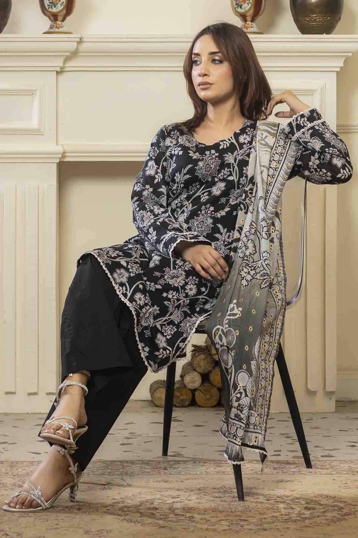 3 PC Printed Lawn Suit