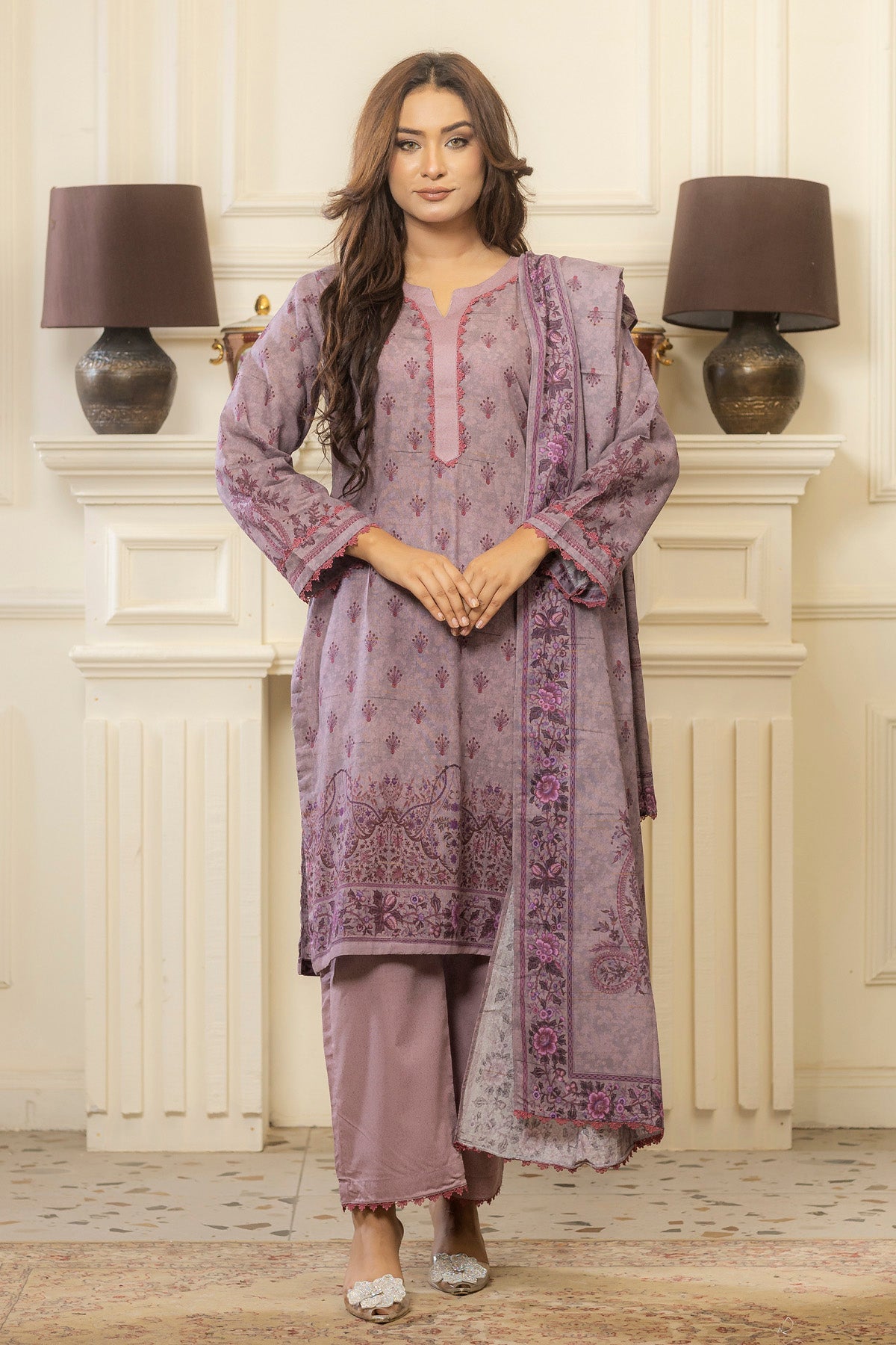 3 PC Brossia Lawn Suit