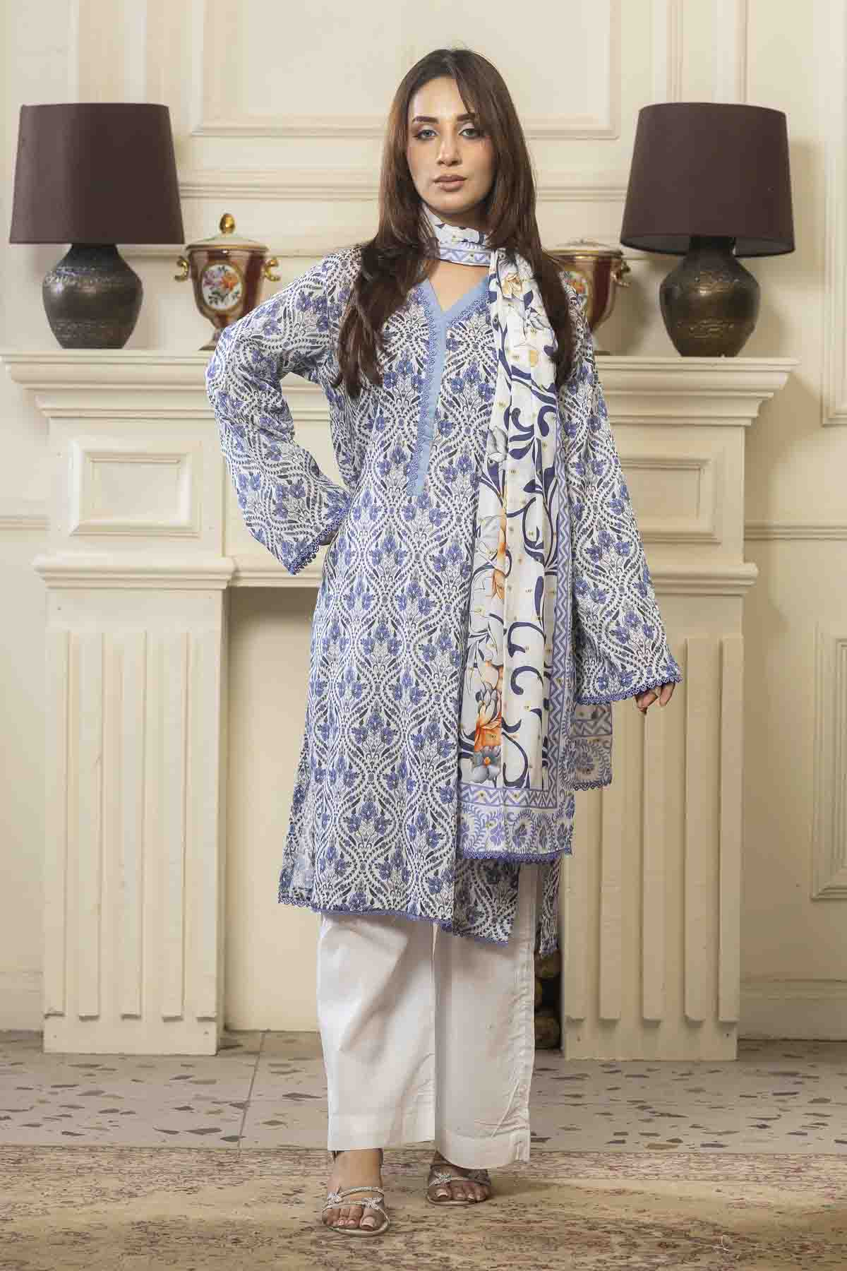 3 PC Printed Lawn Suit